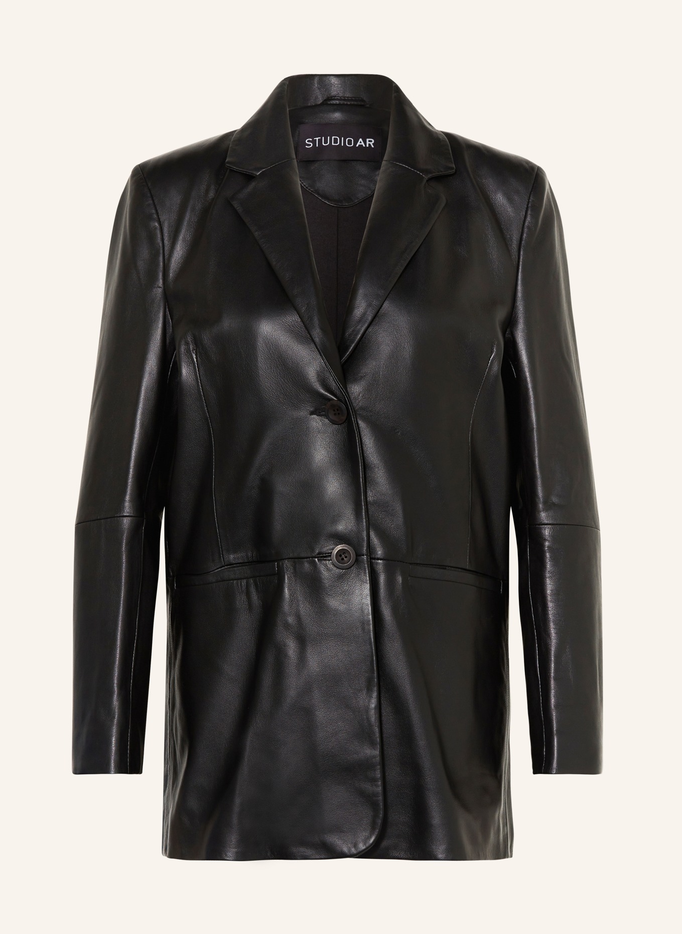 STUDIO AR Leather blazer NOELIA, Color: BLACK (Image 1)