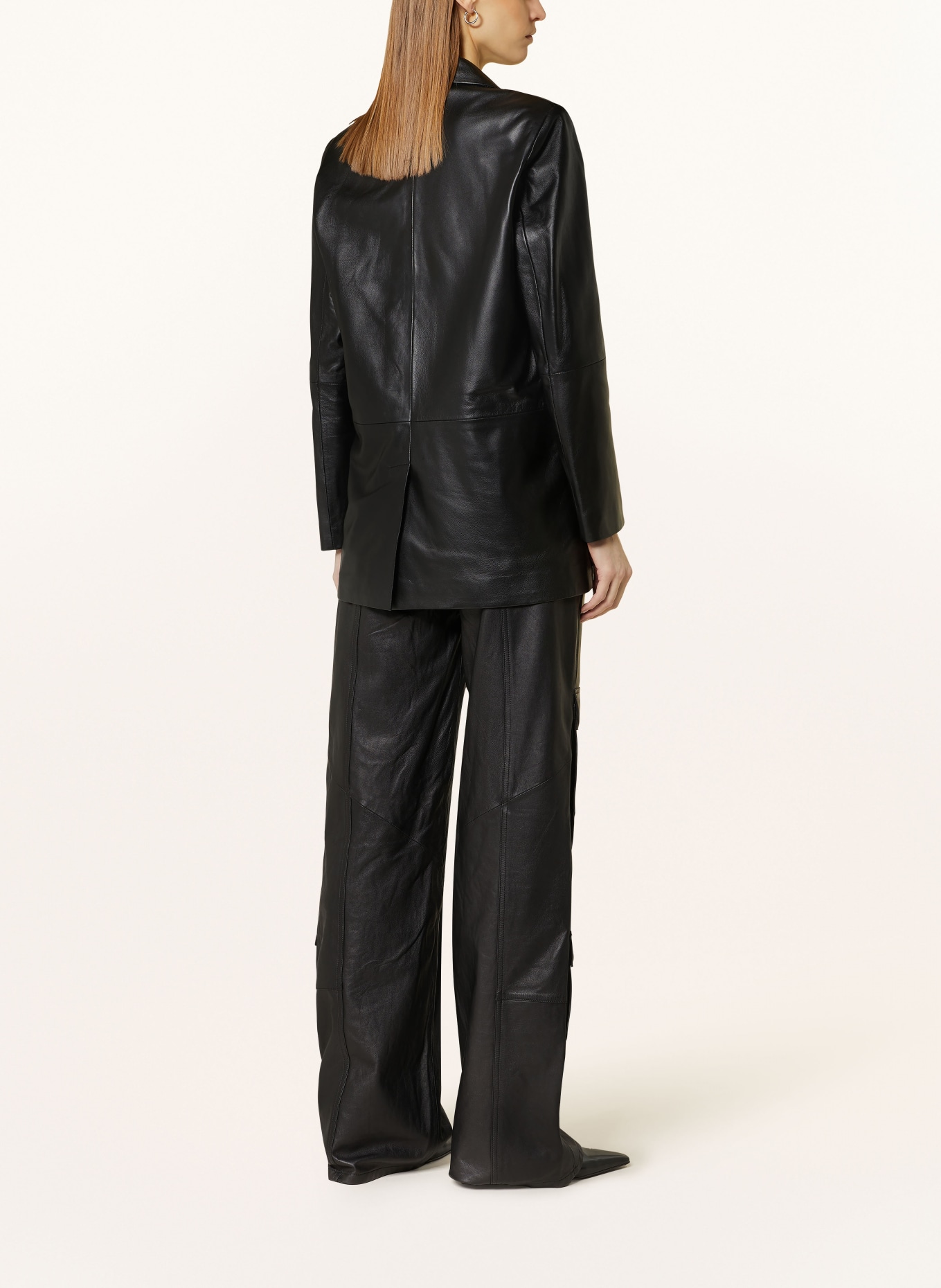 STUDIO AR Leather blazer NOELIA, Color: BLACK (Image 3)