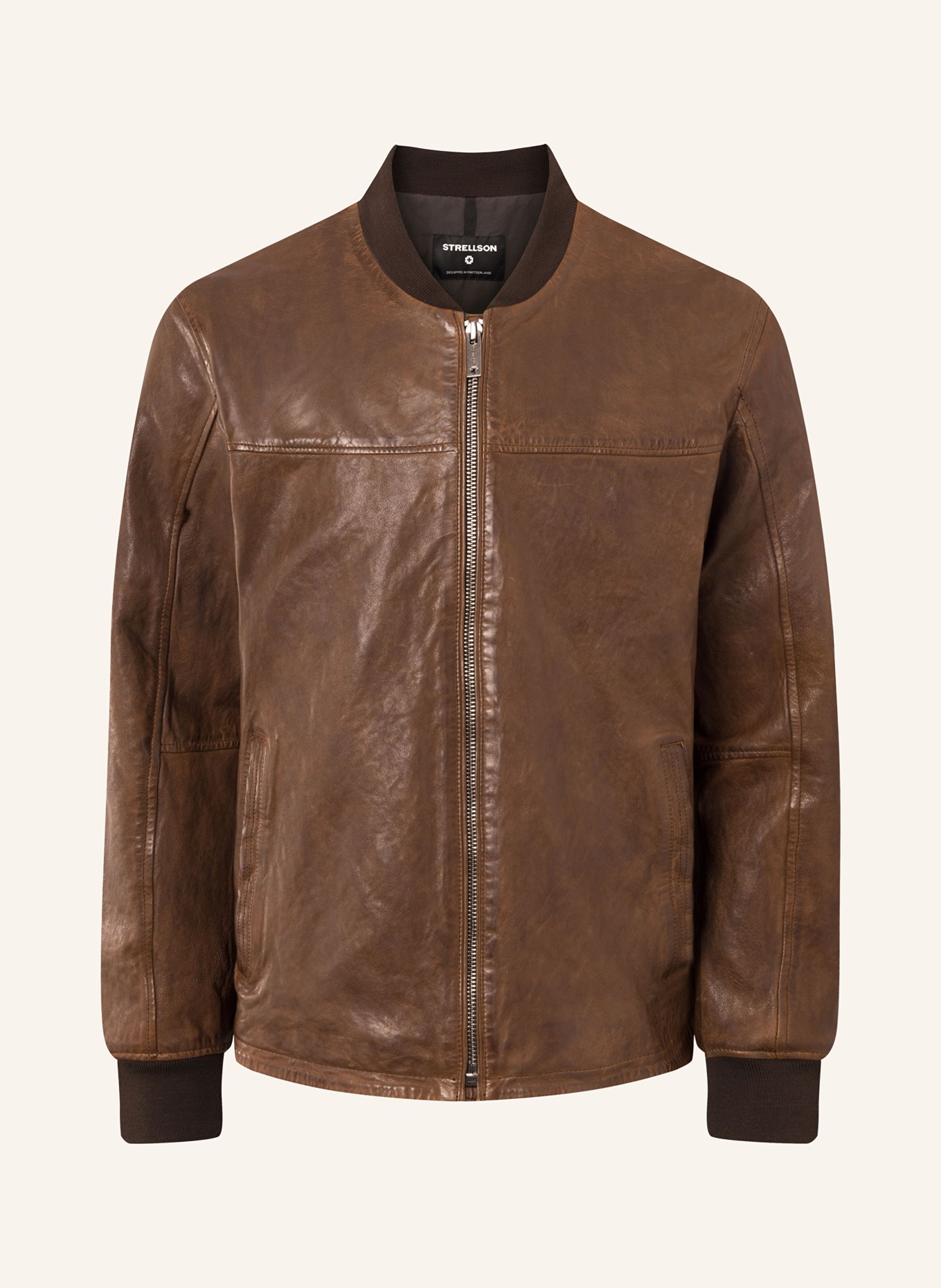 STRELLSON Leather jacket, Color: DARK BROWN (Image 1)