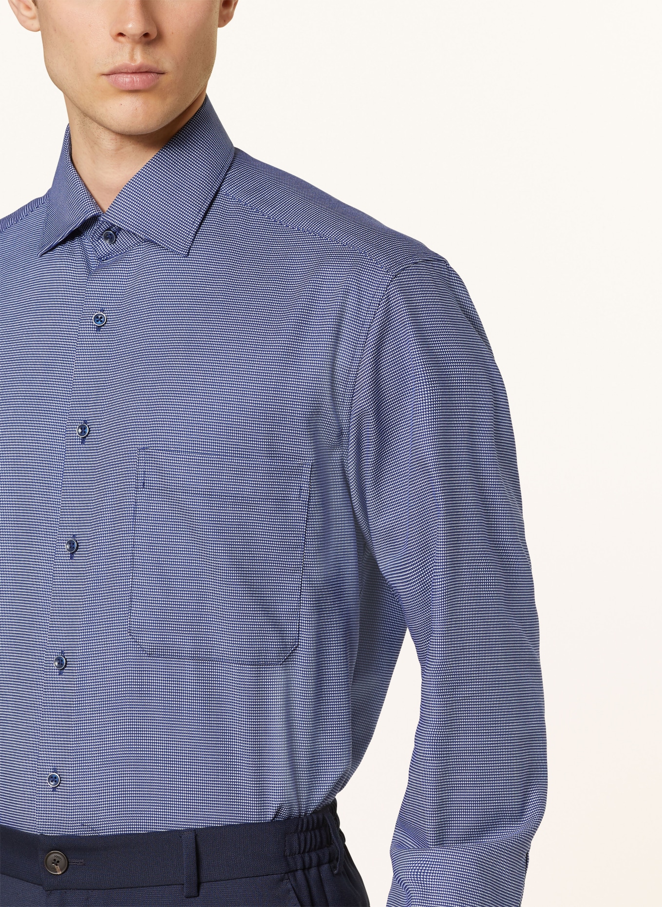 ETERNA Shirt Luxor 24/Seven comfort fit, Color: DARK BLUE/ WHITE (Image 4)