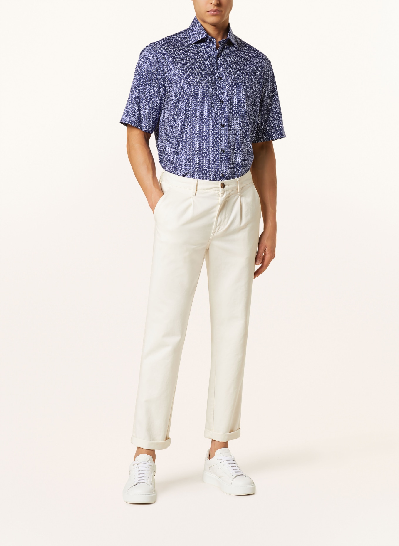 ETERNA Short sleeve shirt comfort fit, Color: DARK BLUE/ WHITE/ LIGHT BLUE (Image 2)