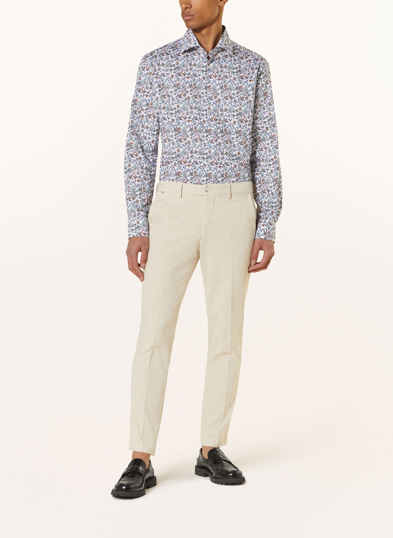 ETERNA Shirt modern fit, Color: WHITE/ GREEN/ LIGHT BROWN (Image 2)