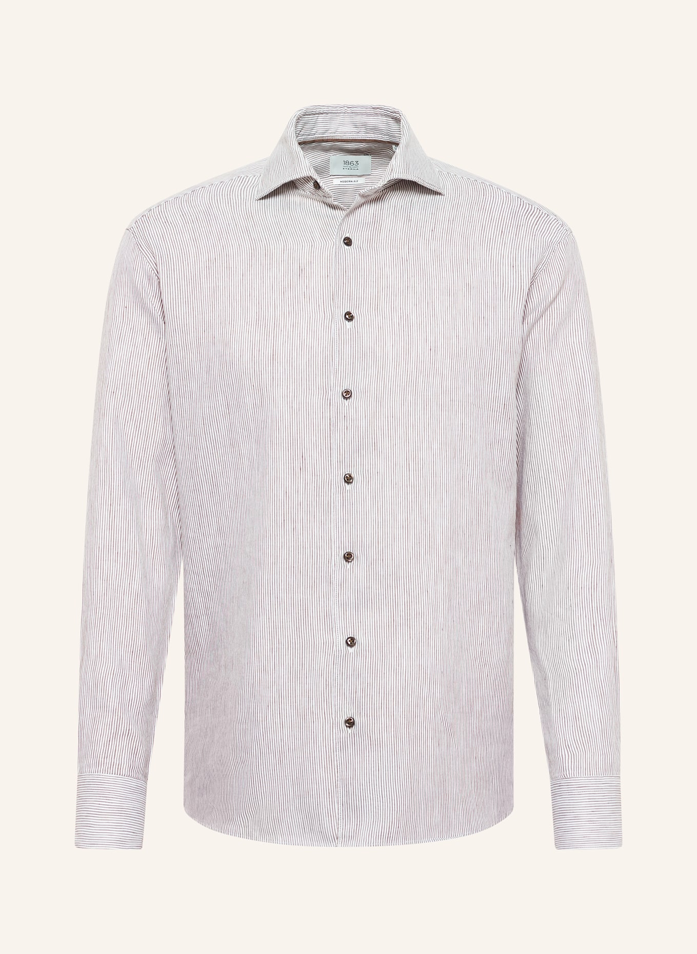 ETERNA 1863 Shirt modern fit with linen, Color: GREEN/ WHITE (Image 1)