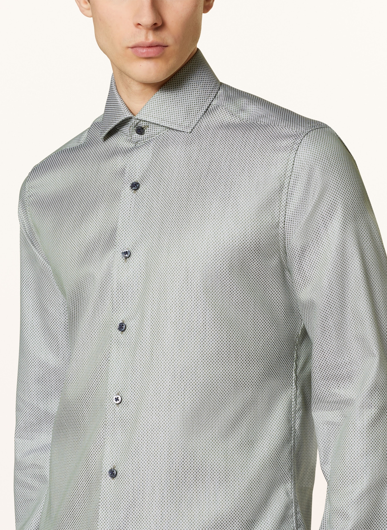 ETERNA 1863 Shirt slim fit, Color: GREEN/ WHITE (Image 4)