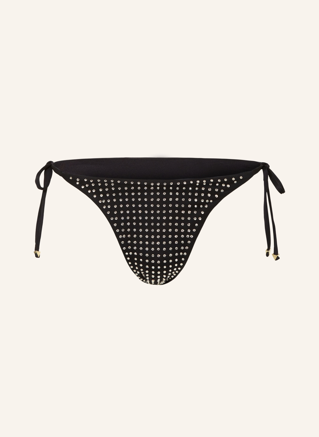 GUESS Triangle bikini bottoms with decorative gems, Color: BLACK (Image 1)