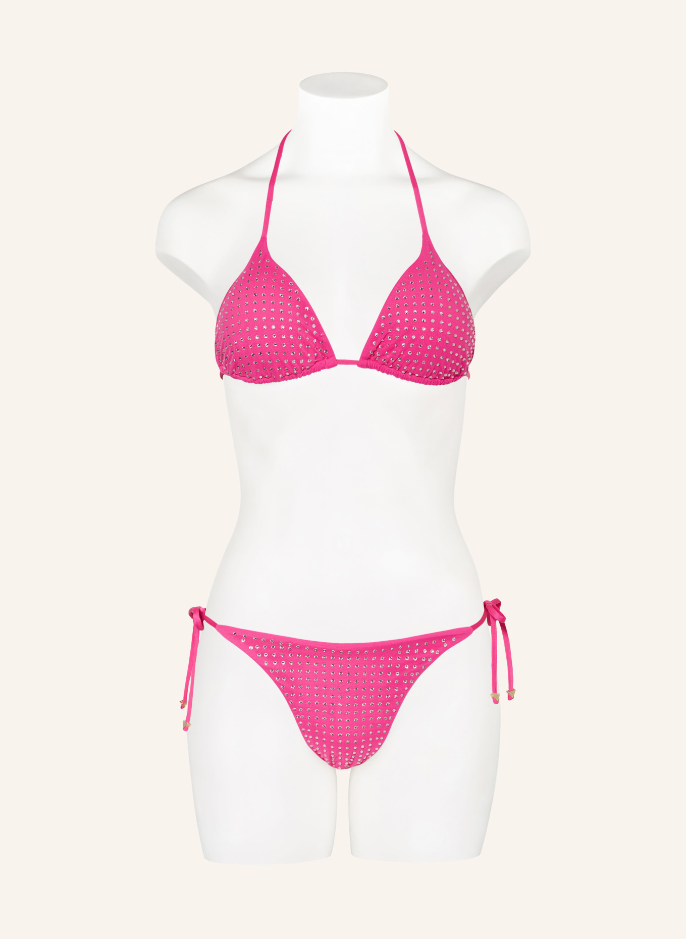 GUESS Triangel-Bikini-Hose mit Schmucksteinen, Farbe: PINK (Bild 2)