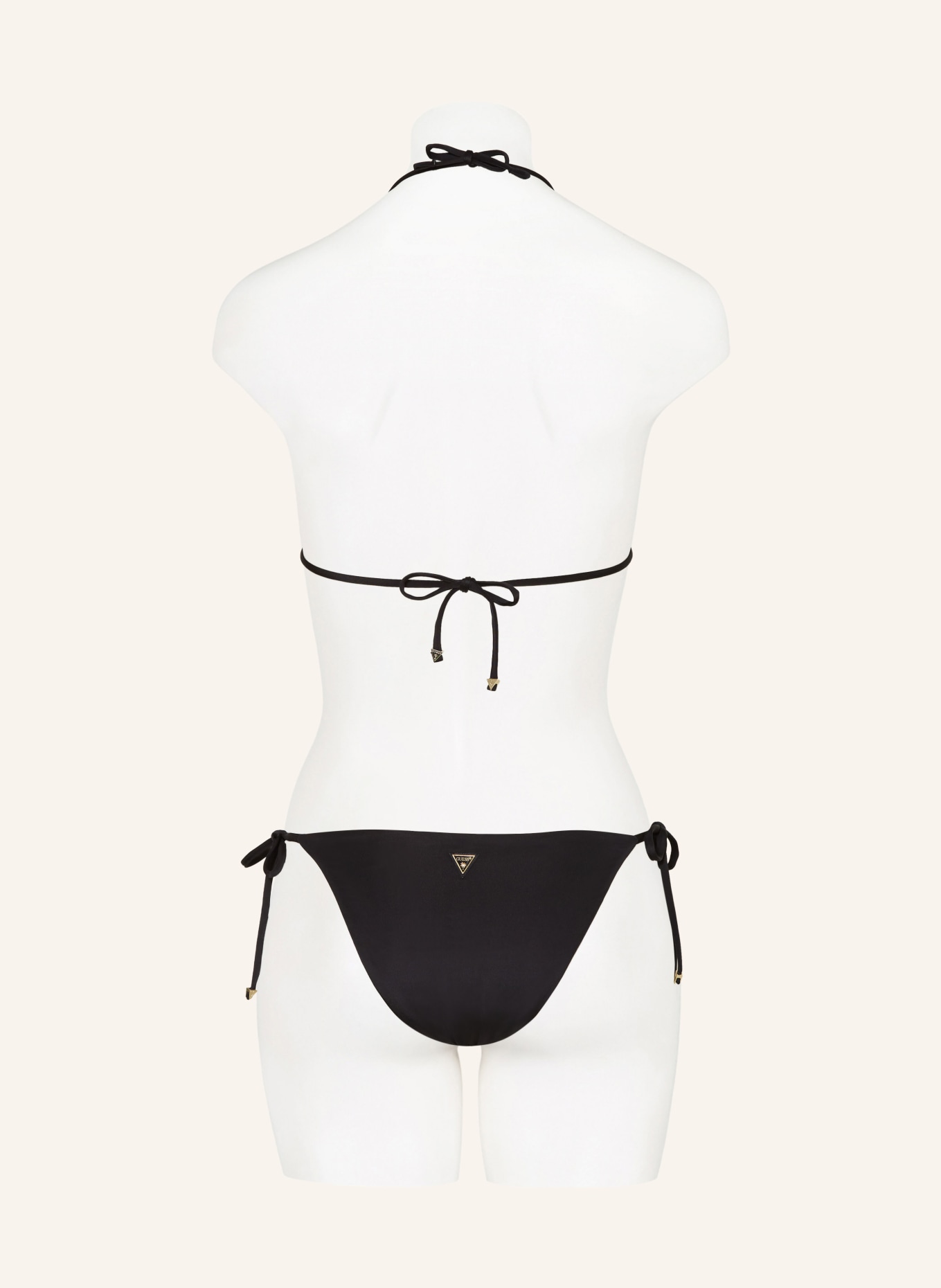 GUESS Triangle bikini top with decorative gems, Color: BLACK (Image 3)