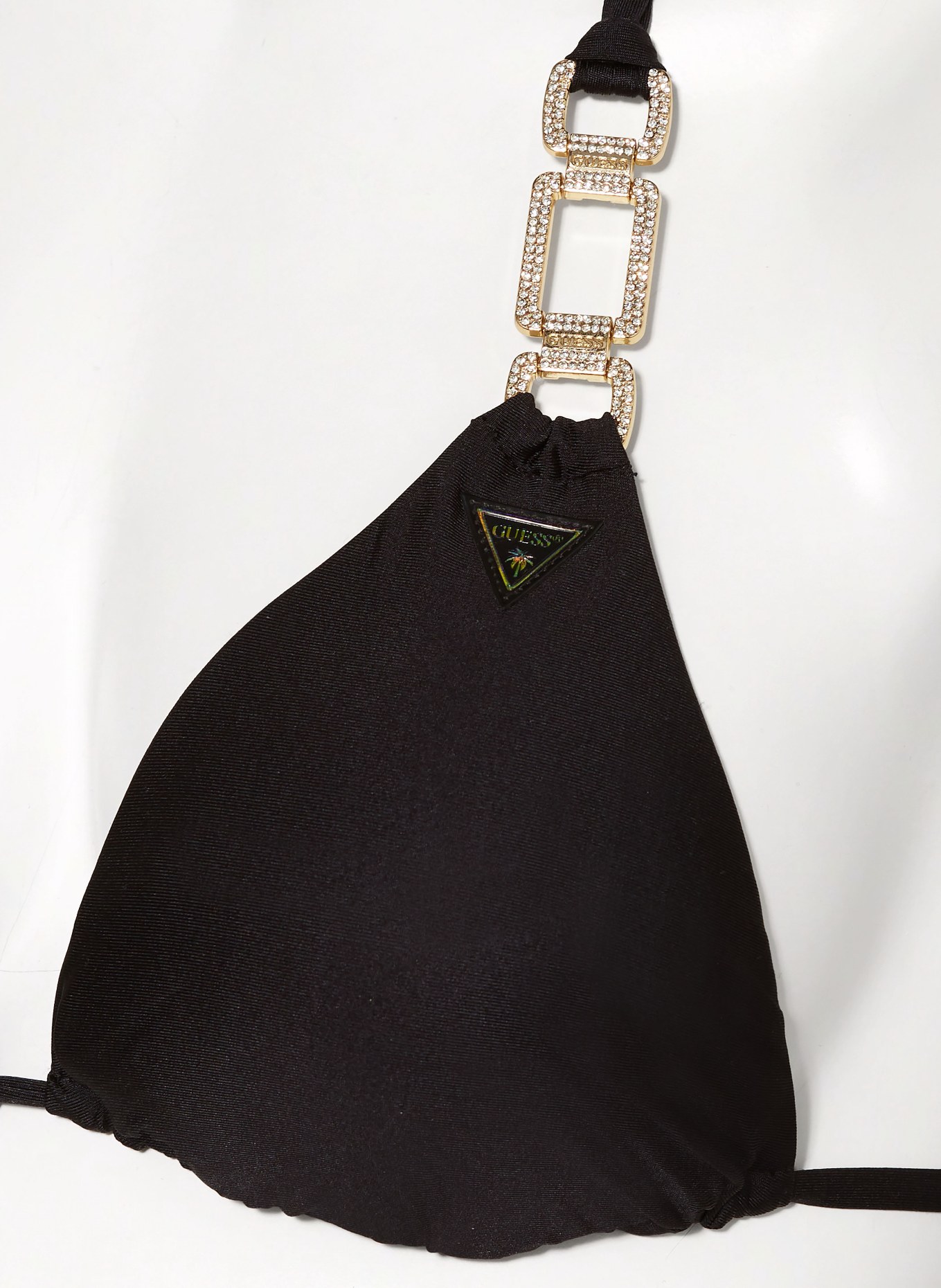 GUESS Triangle bikini top with decorative gems, Color: BLACK (Image 4)