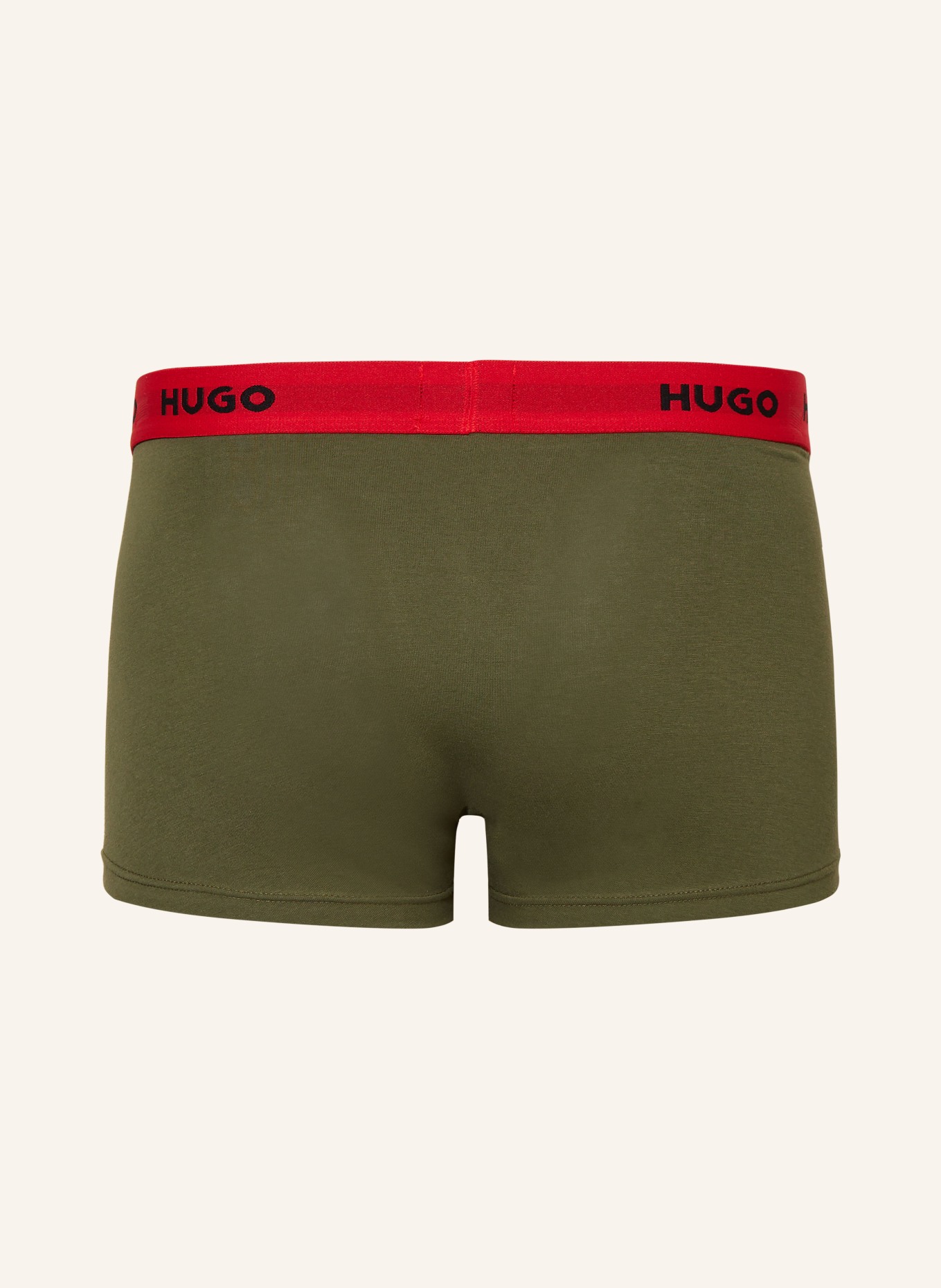 HUGO 3er-Pack Boxershorts, Farbe: ROT/ KHAKI/ SCHWARZ (Bild 2)