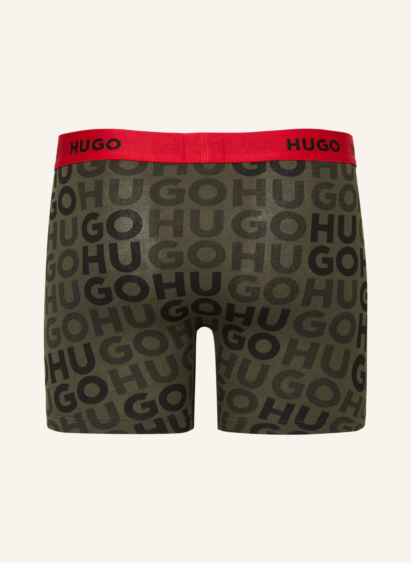 HUGO 3er-Pack Boxershorts, Farbe: ROT/ SCHWARZ/ KHAKI (Bild 2)