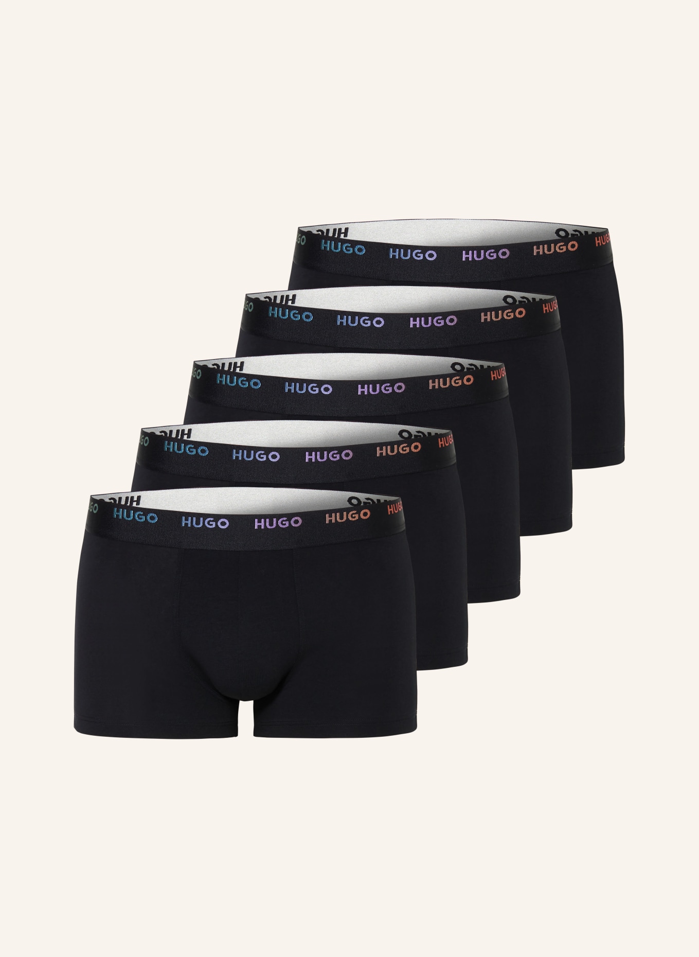 HUGO 5-pack boxer shorts RAINBOW, Color: BLACK (Image 1)