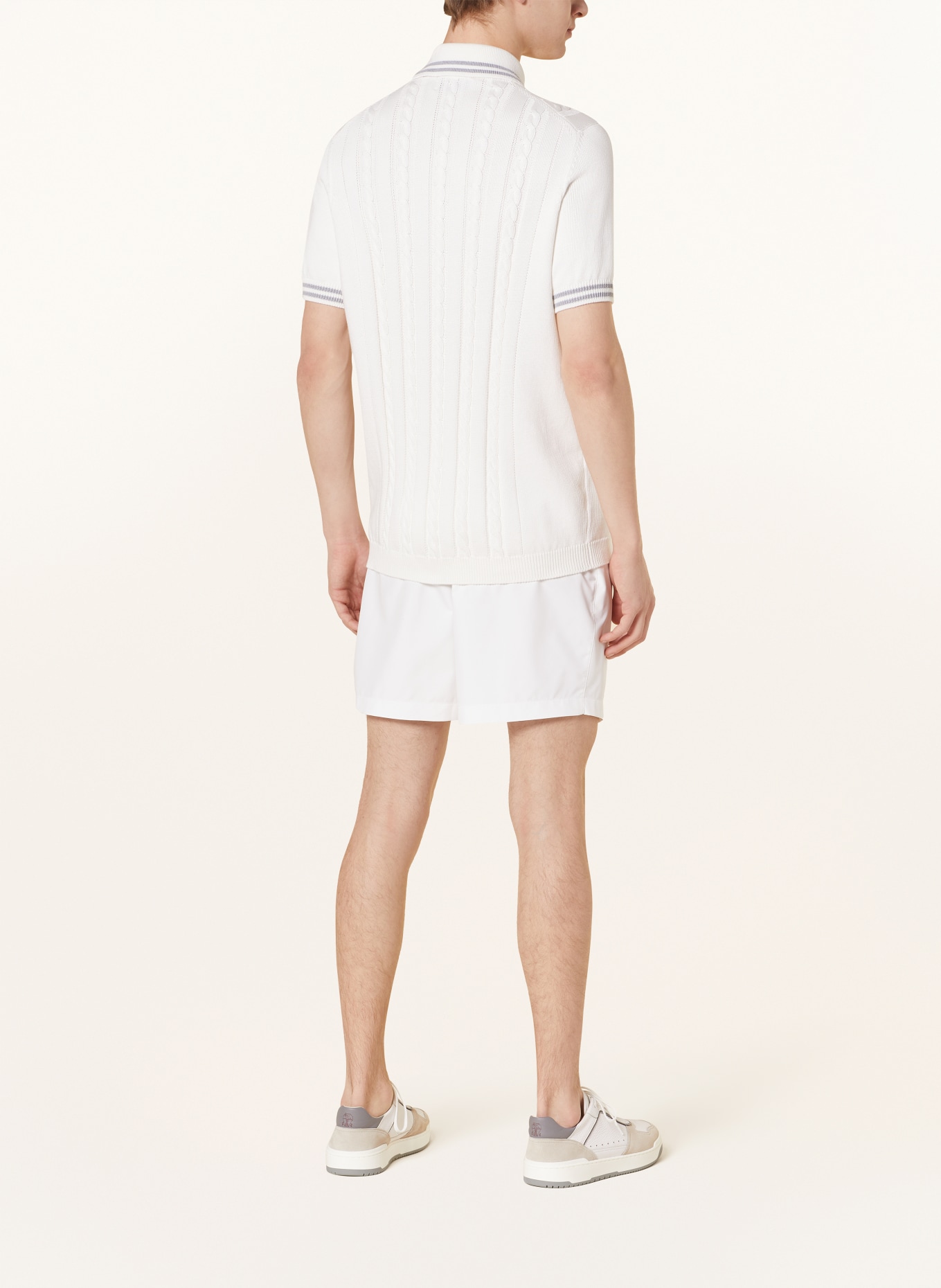 BRUNELLO CUCINELLI Kurzarm-Hemd Regular Fit aus Strick, Farbe: WEISS (Bild 3)