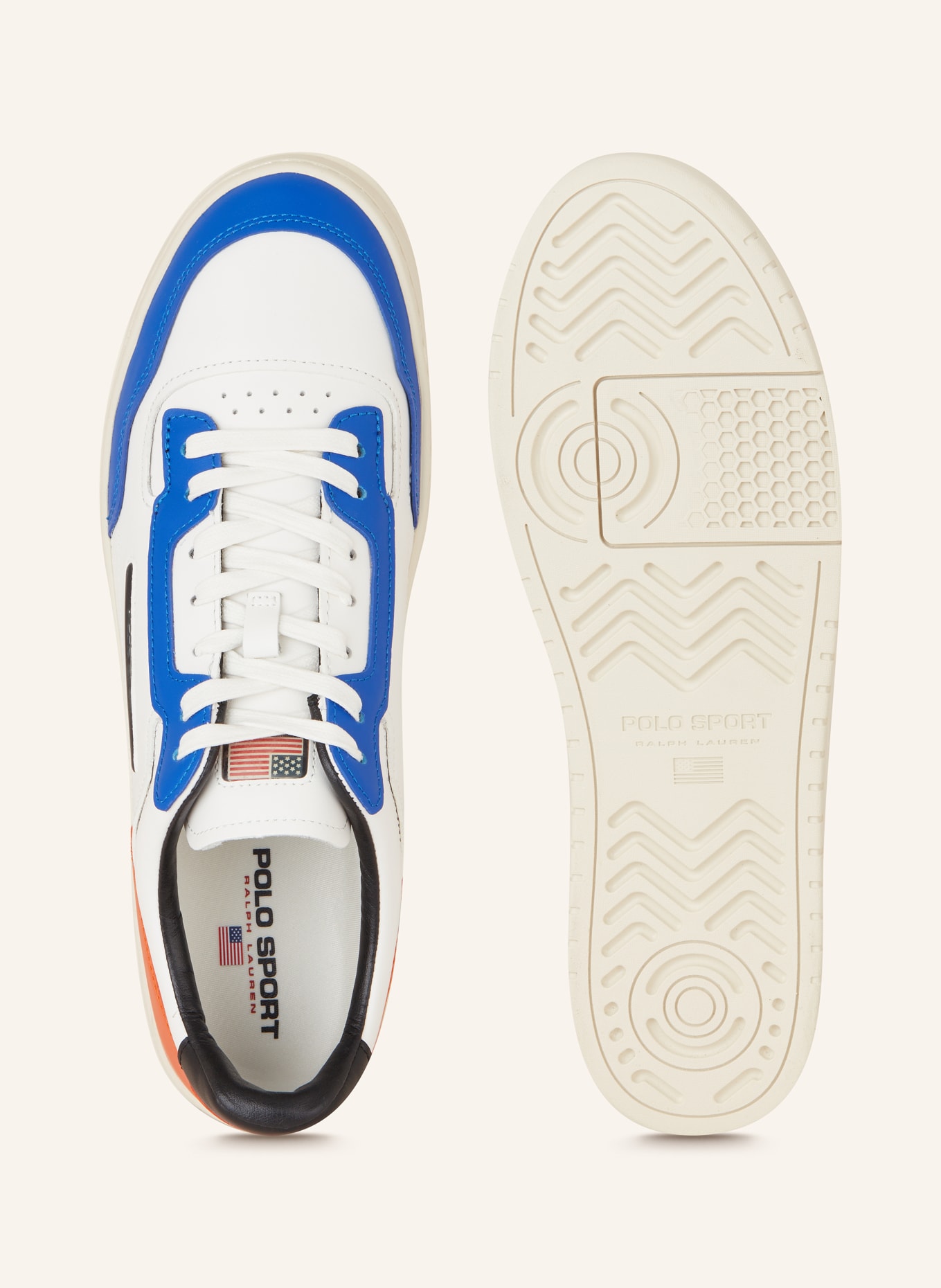 POLO SPORT Sneakers PS 300, Color: WHITE/ BLUE/ ORANGE (Image 5)
