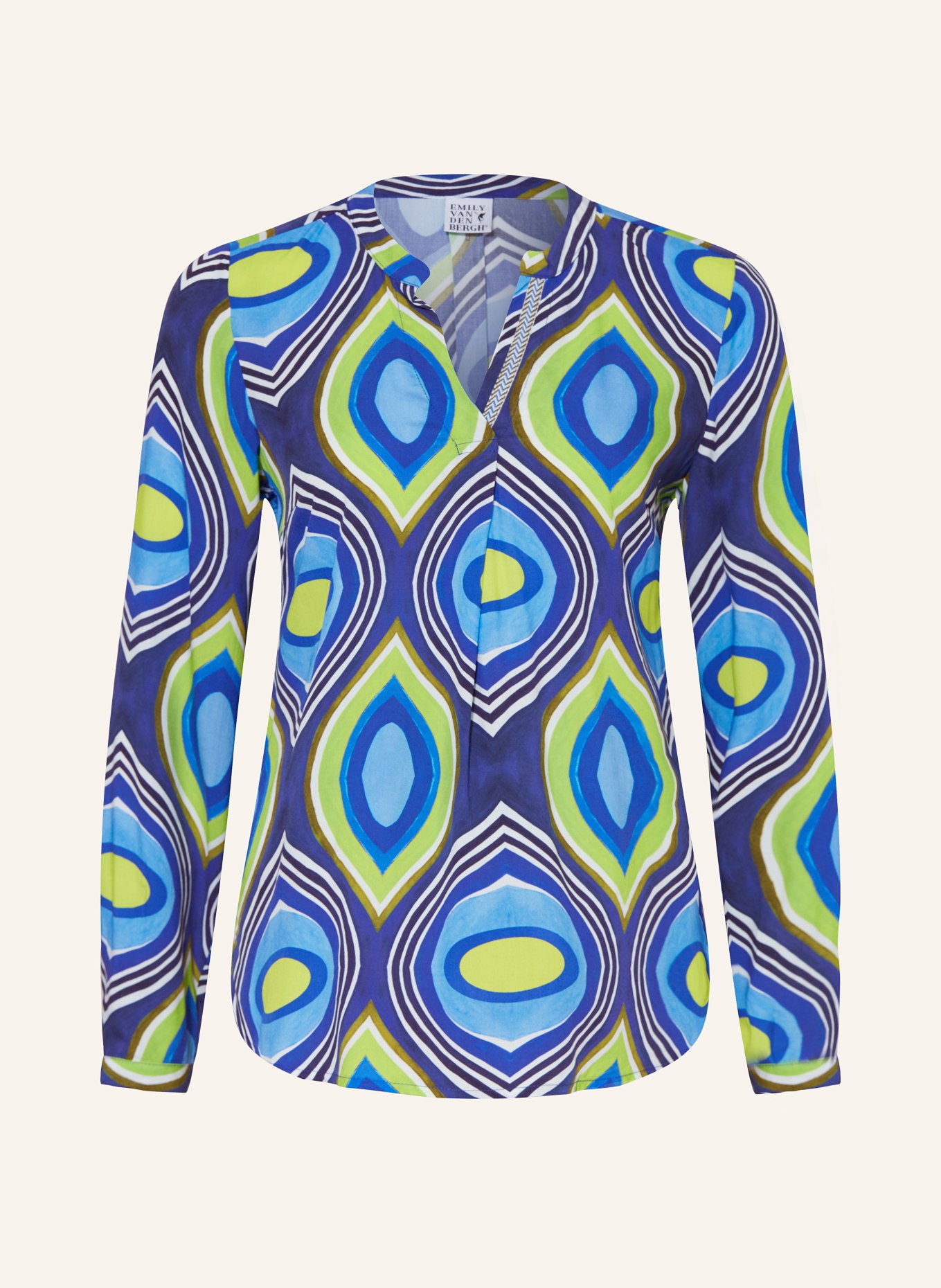 Emily VAN DEN BERGH Shirt blouse, Color: NEON GREEN/ BLUE/ BEIGE (Image 1)