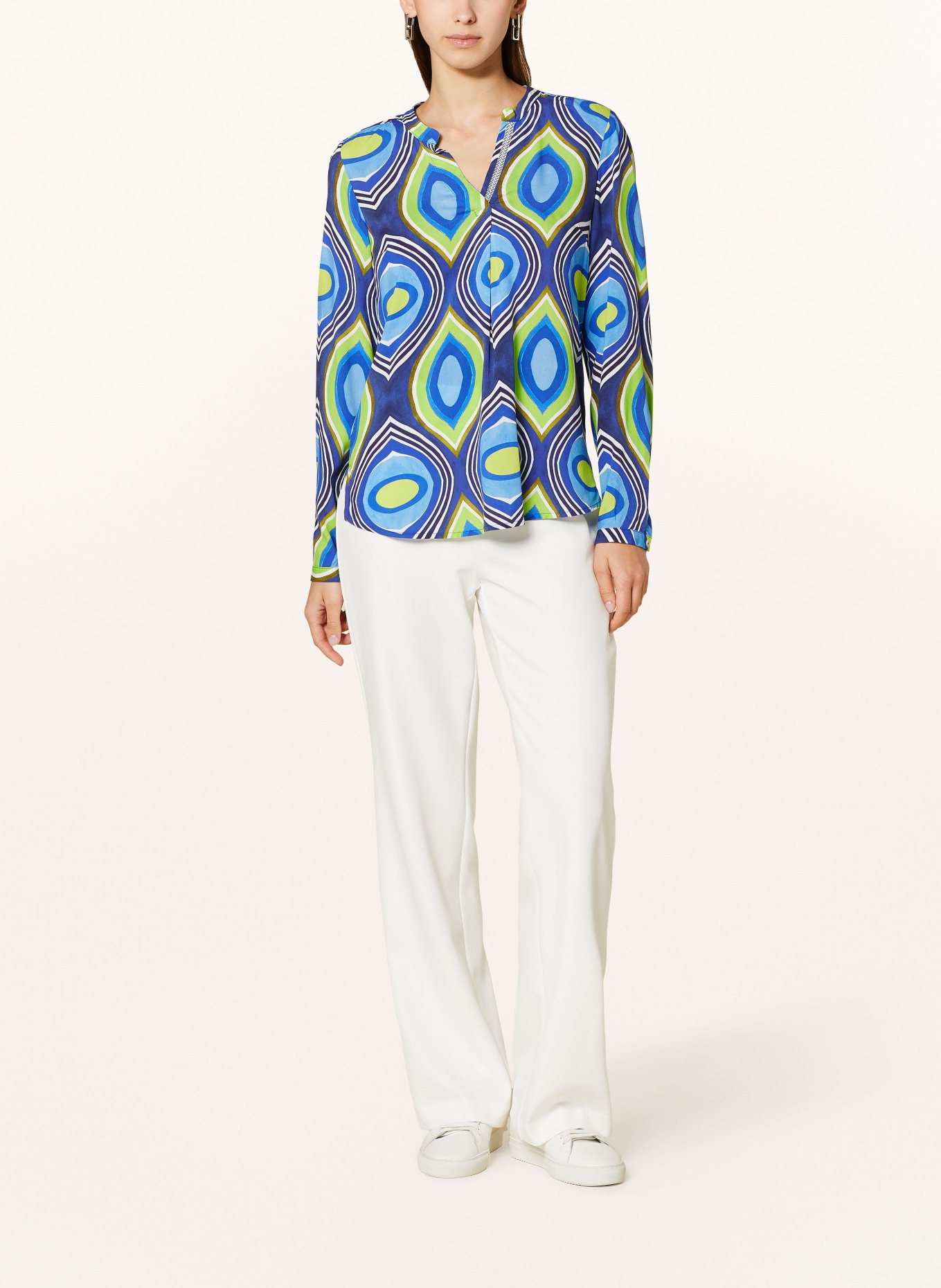 Emily VAN DEN BERGH Shirt blouse, Color: NEON GREEN/ BLUE/ BEIGE (Image 2)