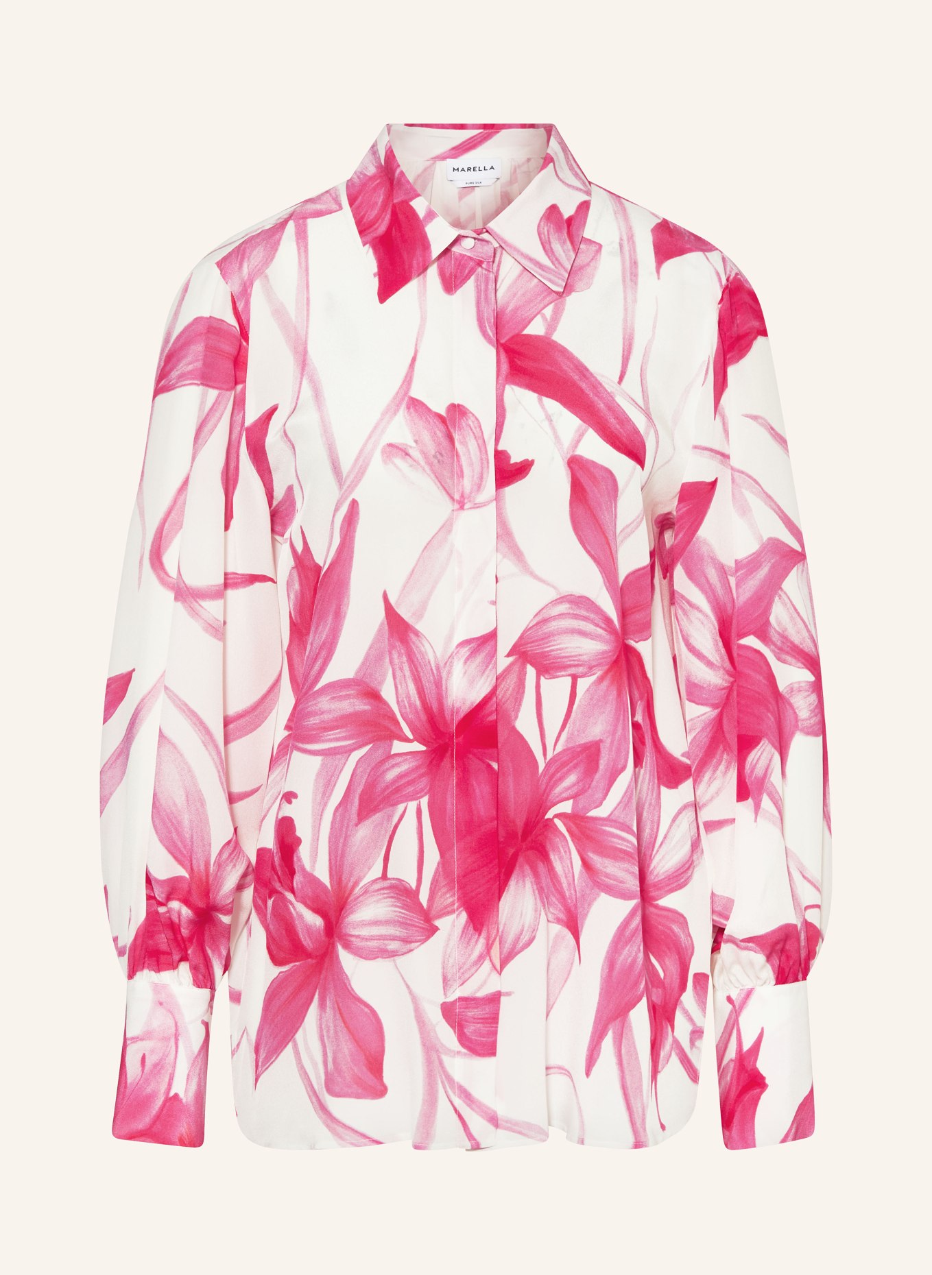 MARELLA Koszula LUISA z jedwabiu, Kolor: MOCNORÓŻOWY/ BIAŁY (Obrazek 1)
