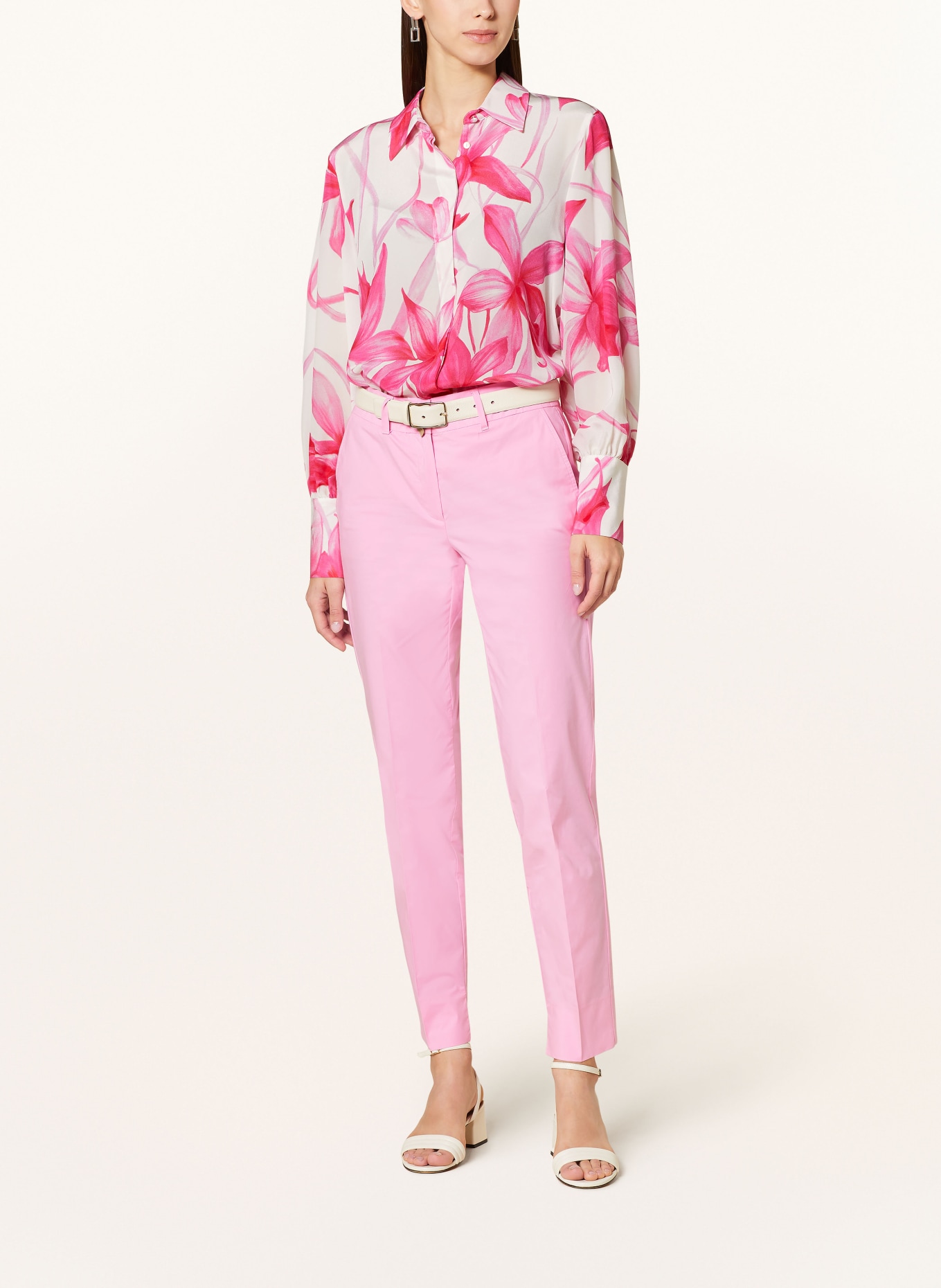 MARELLA Shirt blouse LUISA made of silk, Color: PINK/ WHITE (Image 2)