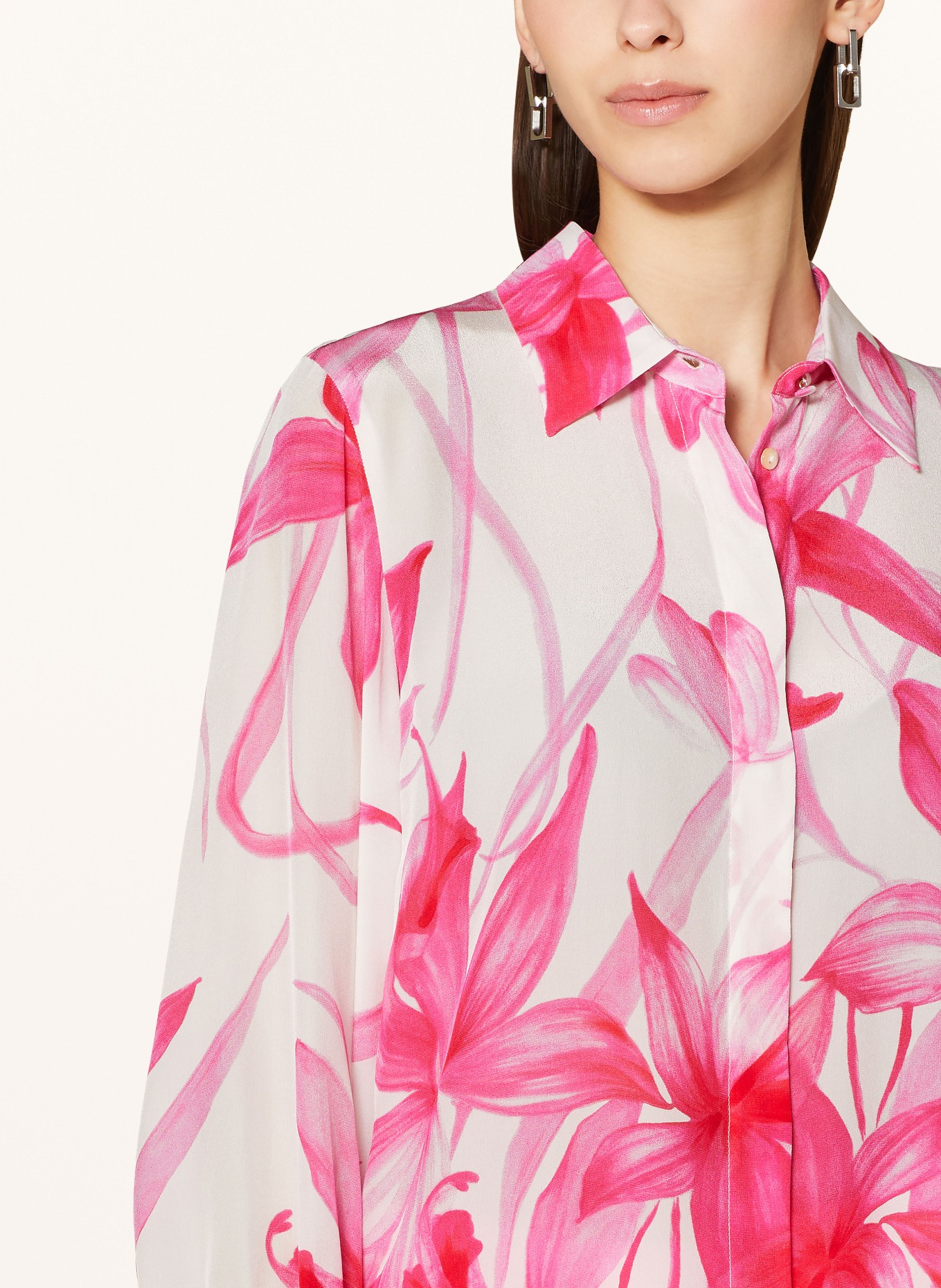 MARELLA Shirt blouse LUISA made of silk, Color: PINK/ WHITE (Image 4)