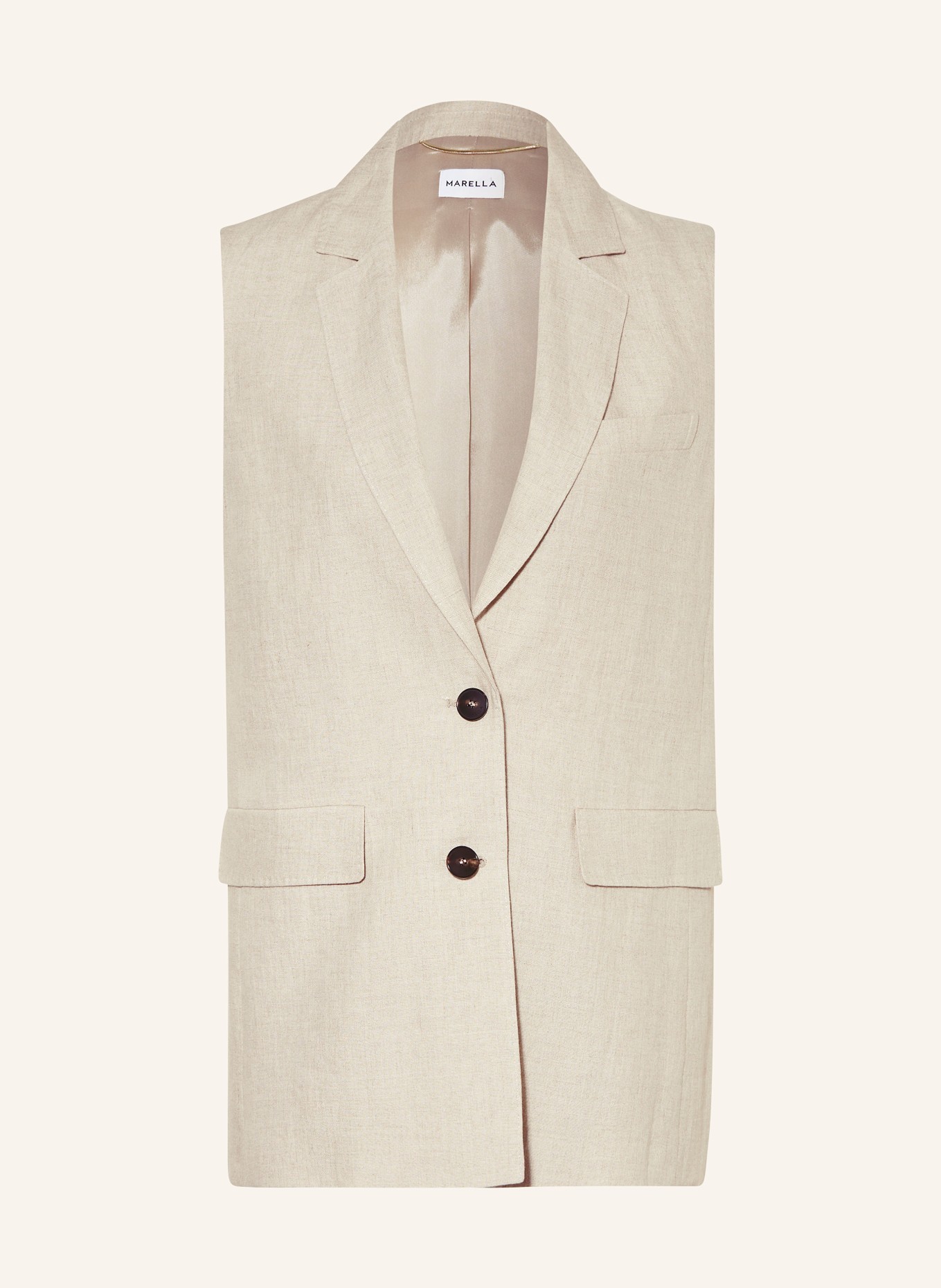 MARELLA Blazer vest PALK in linen, Color: ECRU (Image 1)
