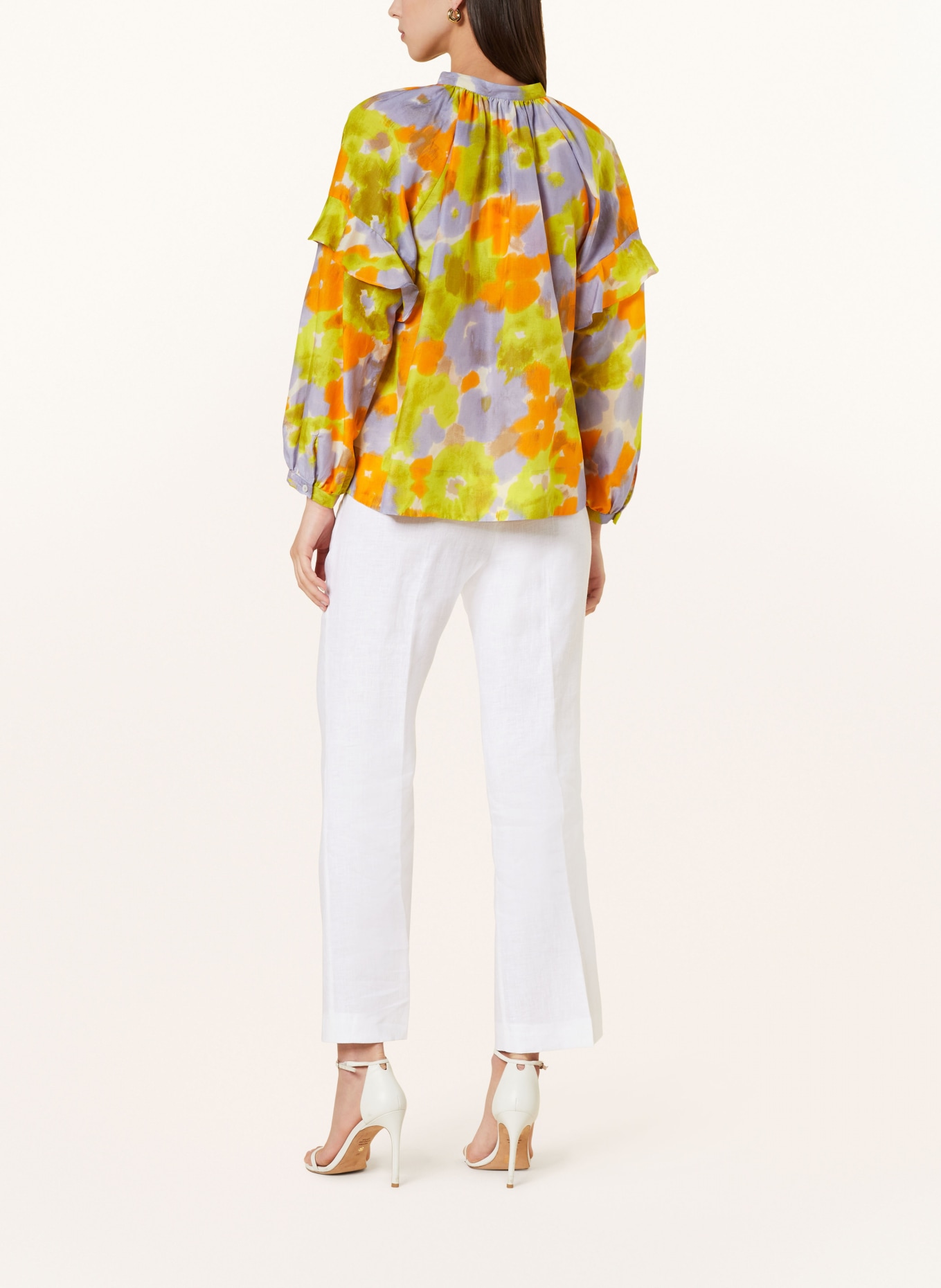 MARELLA Bluzka MODANE z dodatkiem jedwabiu, Kolor: JASNOFIOLETOWY/ ŻÓŁTY/ JASKRAWY POMARAŃCZOWY (Obrazek 3)