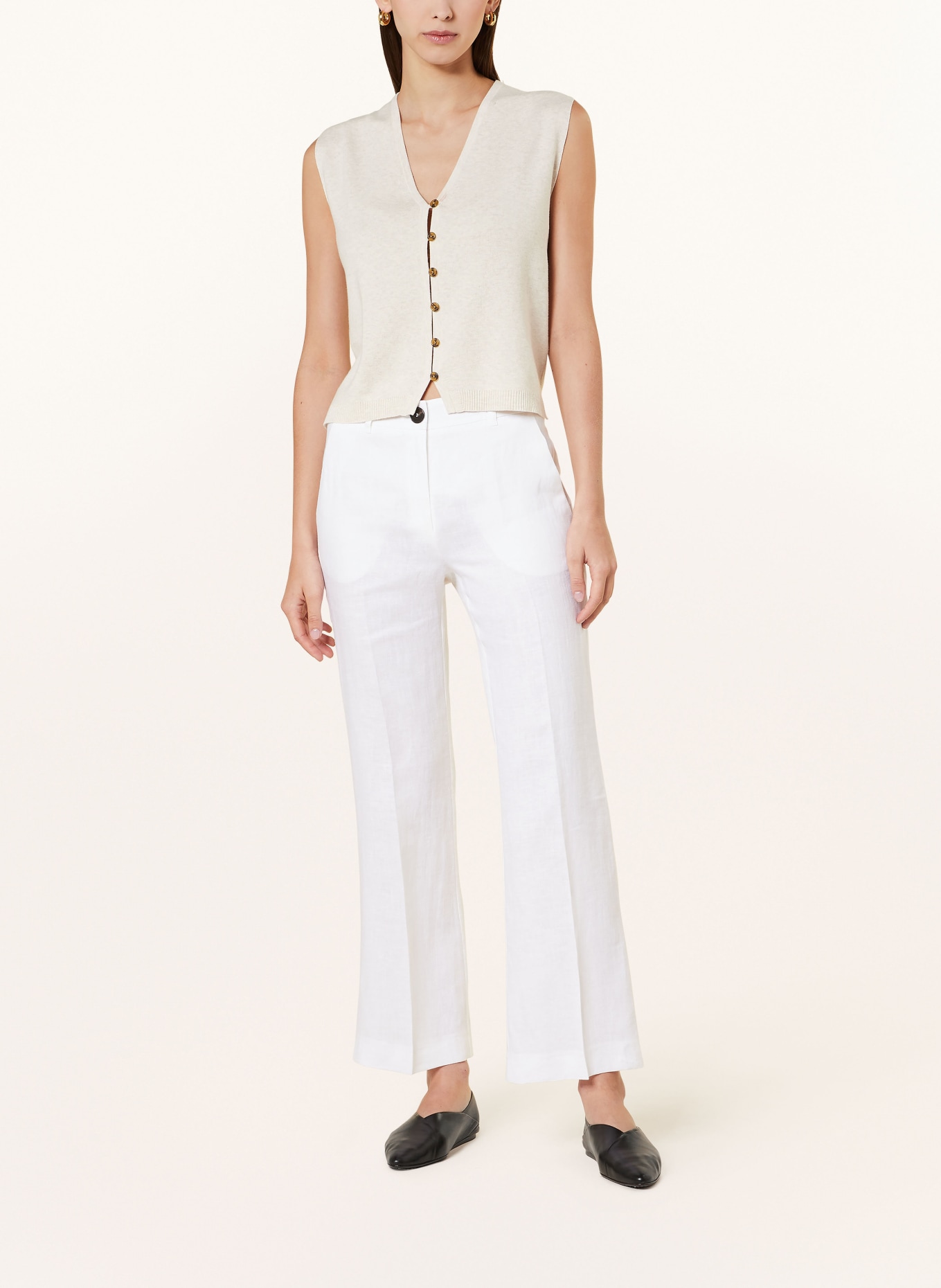 MARELLA Linen trousers MUSCHIO, Color: WHITE (Image 2)