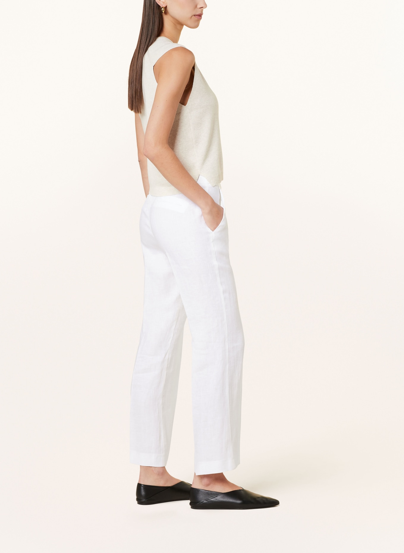 MARELLA Linen trousers MUSCHIO, Color: WHITE (Image 4)