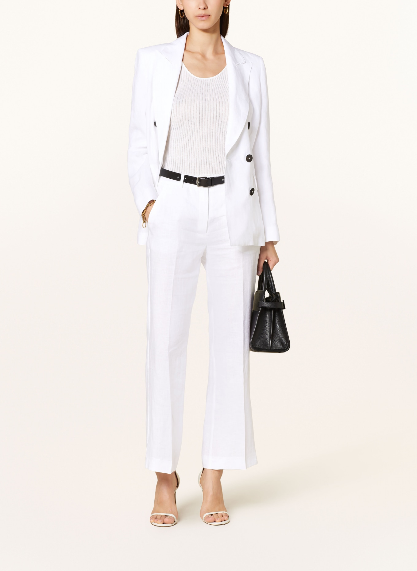 MARELLA Linen blazer AFIDE, Color: WHITE (Image 2)