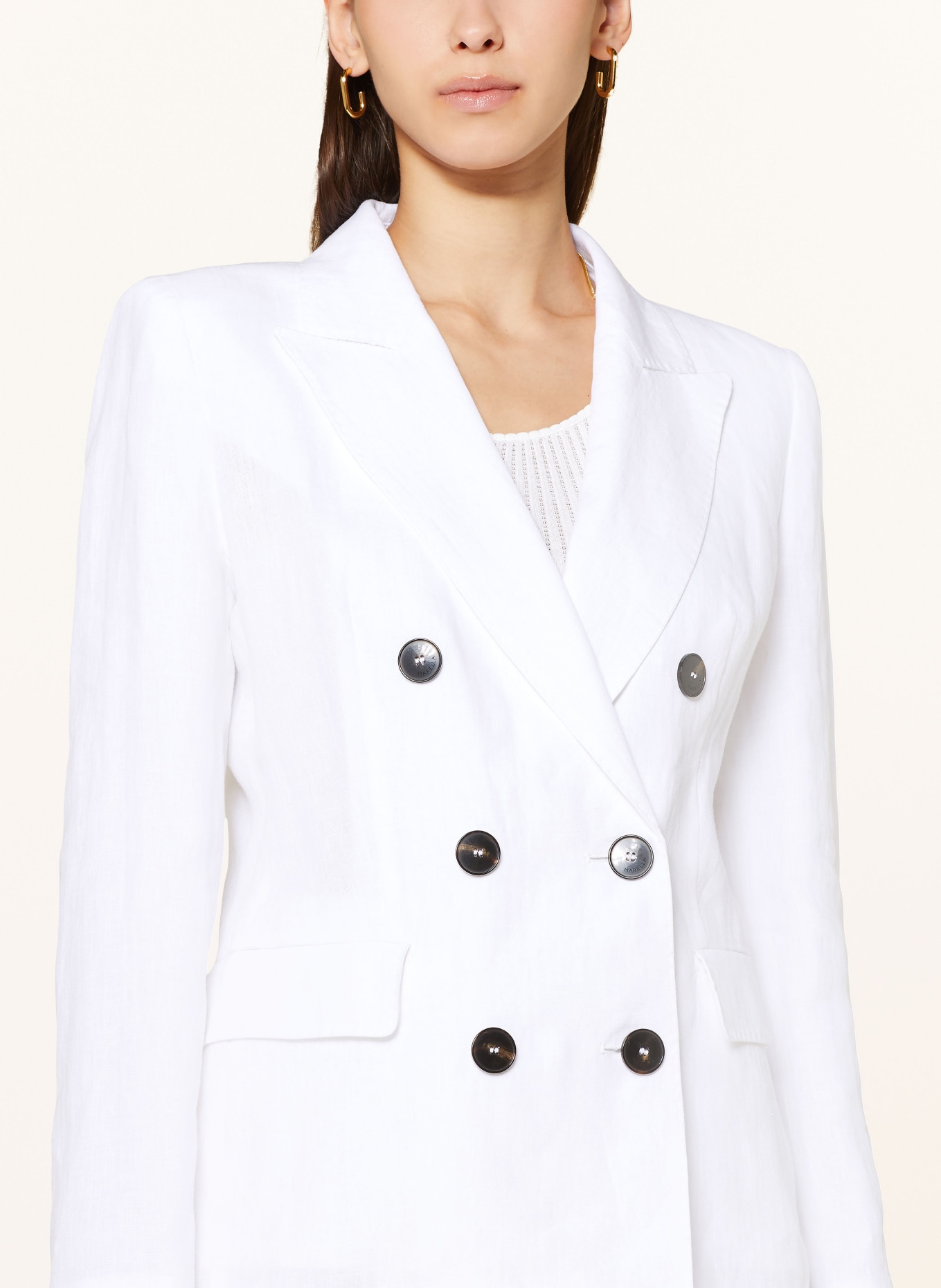 MARELLA Linen blazer AFIDE, Color: WHITE (Image 4)