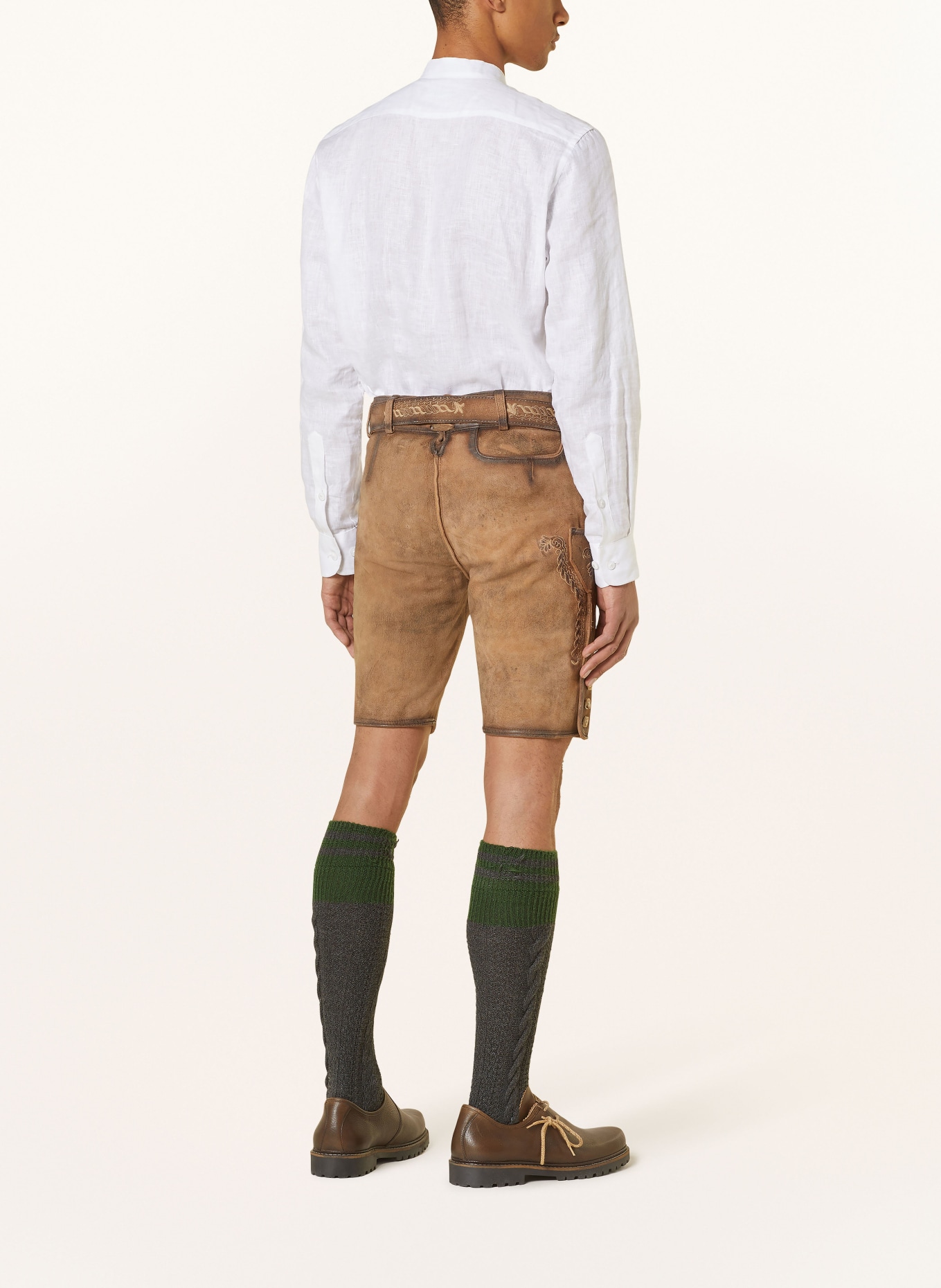 HIRSCHER Spodnie skórzane w stylu ludowym SAALBACH, Kolor: BRĄZOWY (Obrazek 3)