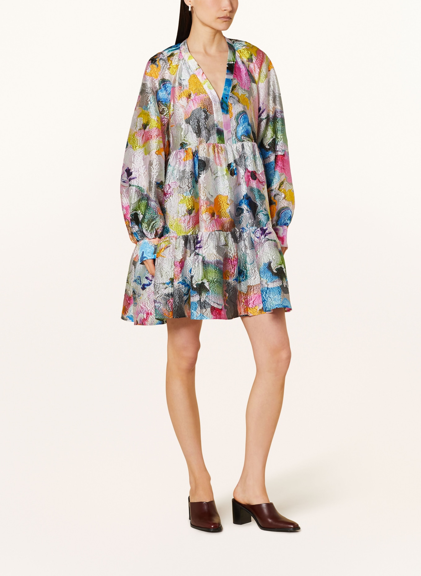 STINE GOYA Kleid JASMINE, Farbe: BLAU/ PINK/ NEONGELB (Bild 2)