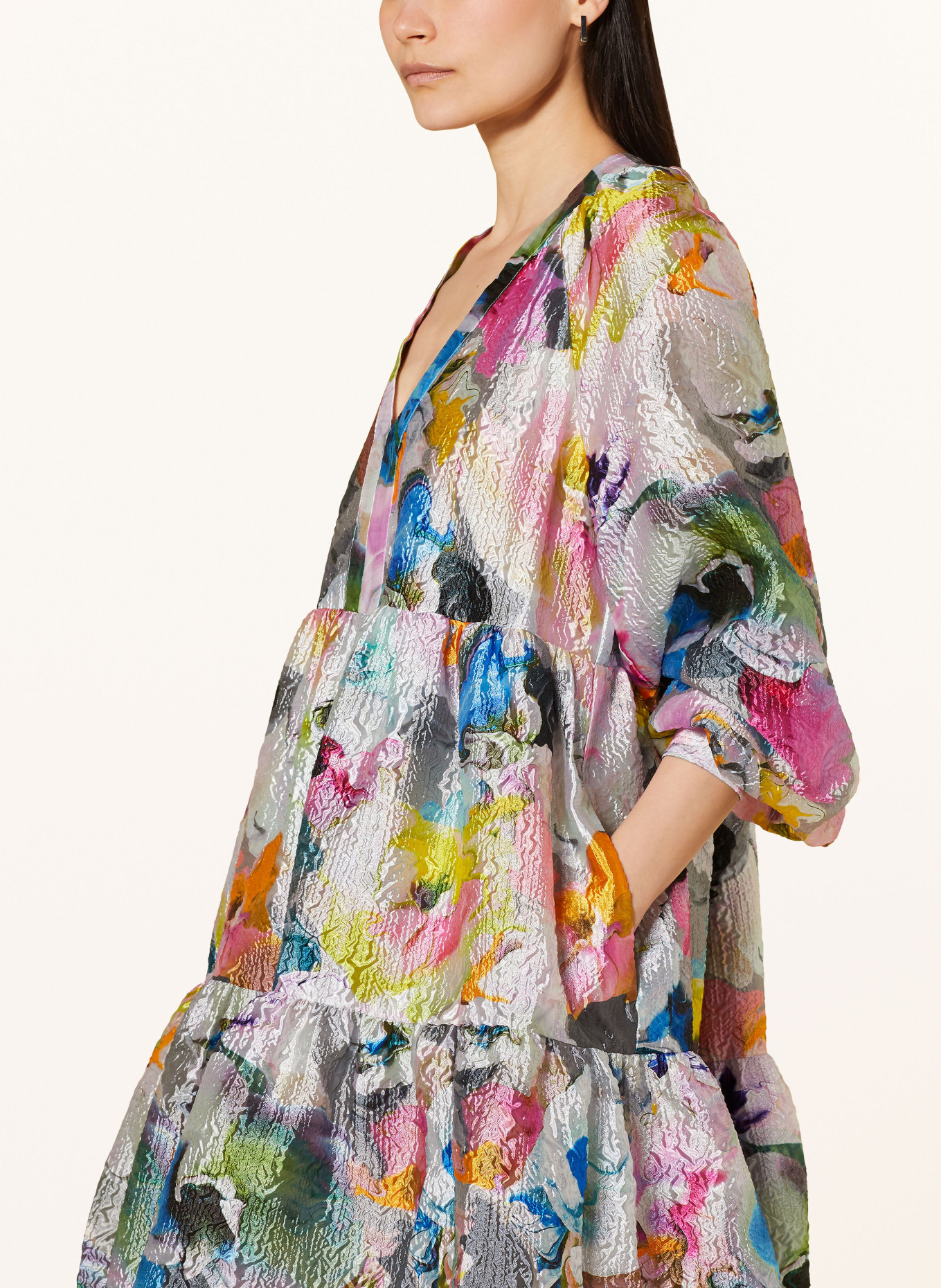 STINE GOYA Kleid JASMINE, Farbe: BLAU/ PINK/ NEONGELB (Bild 4)