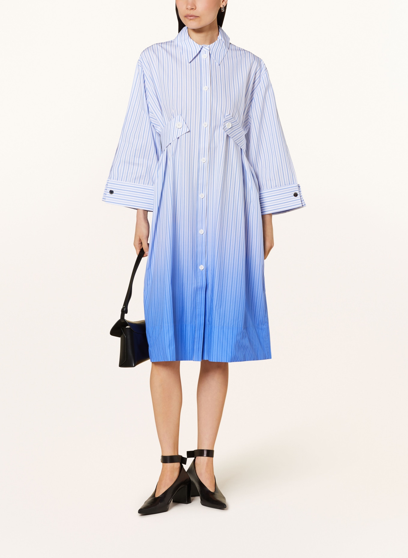 STINE GOYA Shirt dress RIONNA with 3/4 sleeves, Color: LIGHT BLUE/ WHITE (Image 2)
