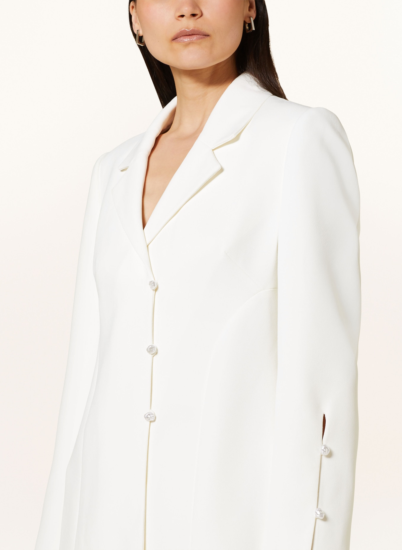 STINE GOYA Long blazer RORY with decorative beads, Color: PEARL (Image 4)