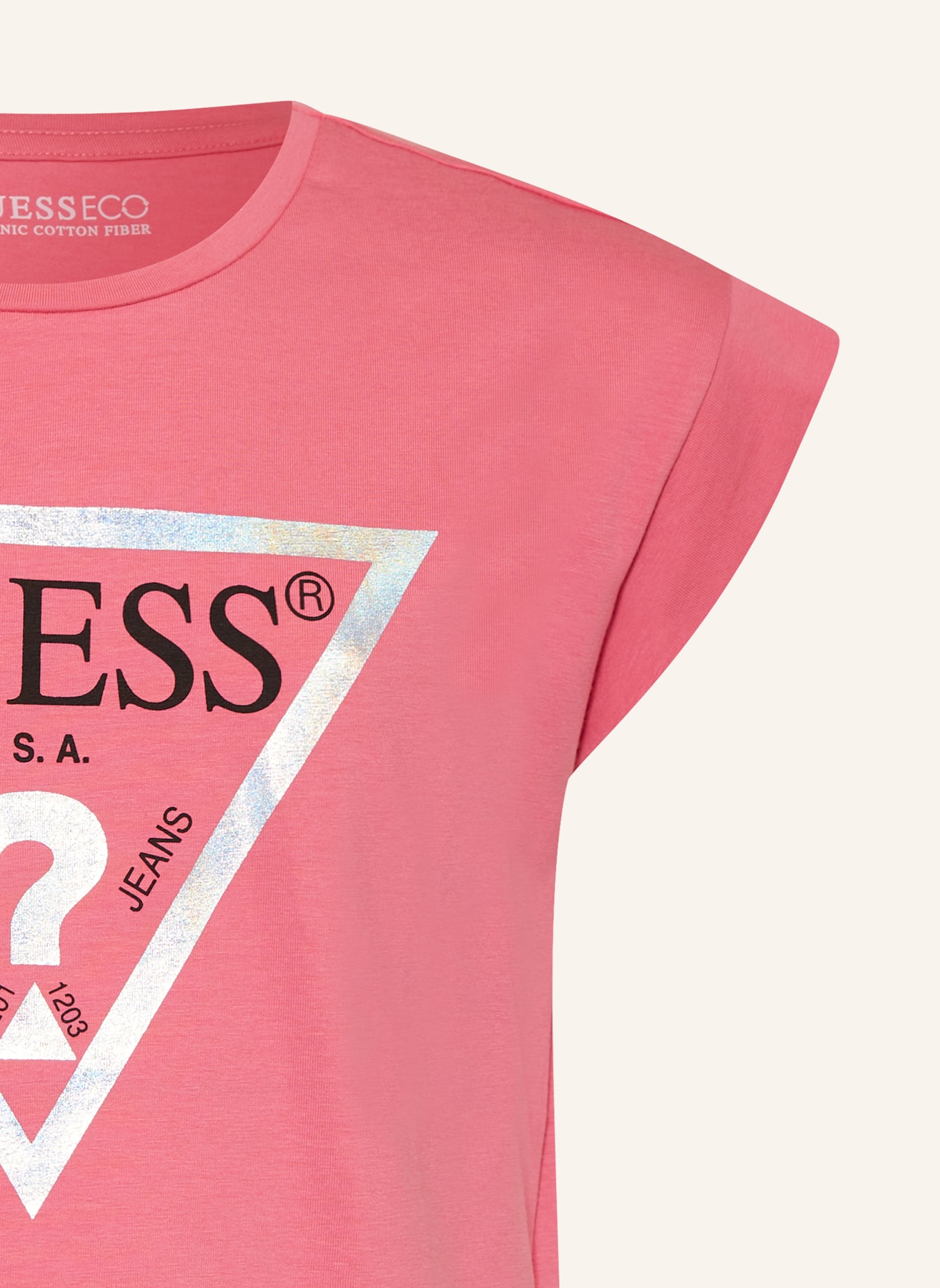 GUESS T-Shirt, Farbe: ROSA/ SCHWARZ/ SILBER (Bild 3)