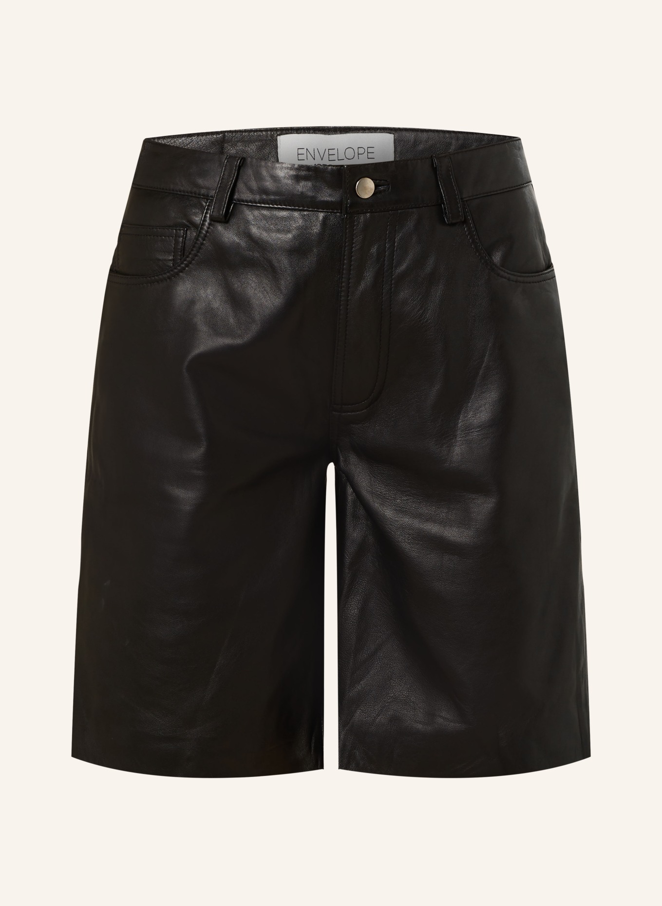 ENVELOPE 1976 Leather shorts PLOT, Color: BLACK (Image 1)
