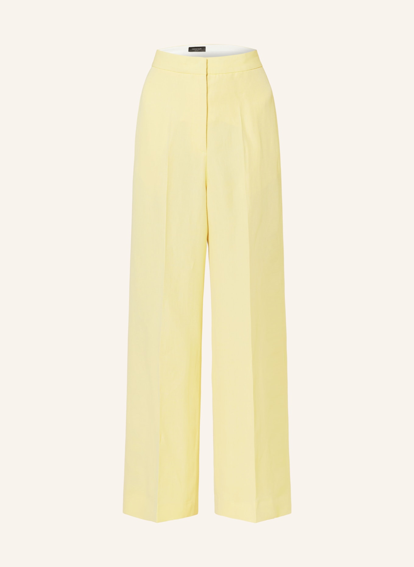 FABIANA FILIPPI Wide leg trousers with linen, Color: LIGHT YELLOW (Image 1)