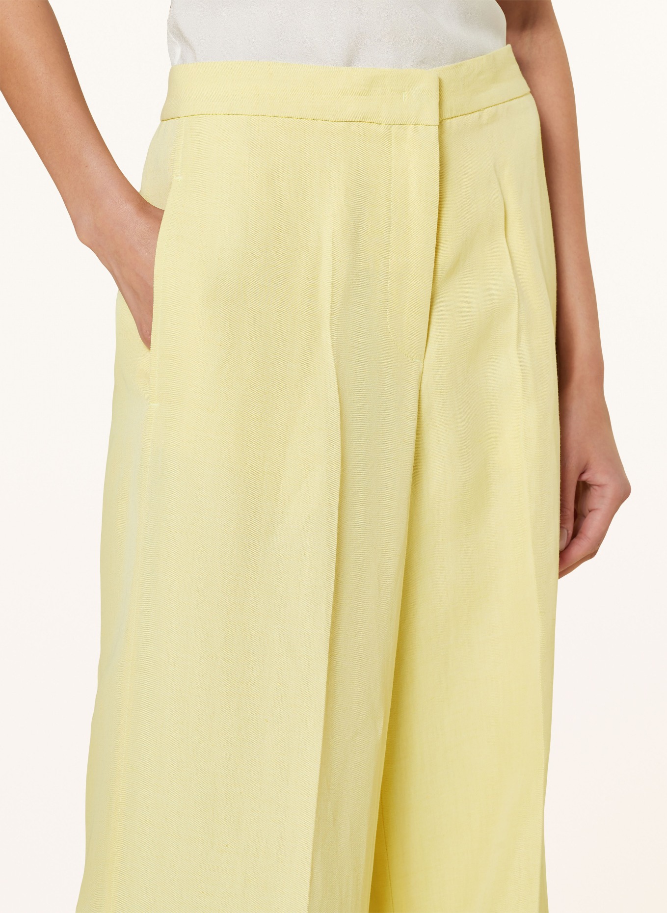 FABIANA FILIPPI Wide leg trousers with linen, Color: LIGHT YELLOW (Image 5)