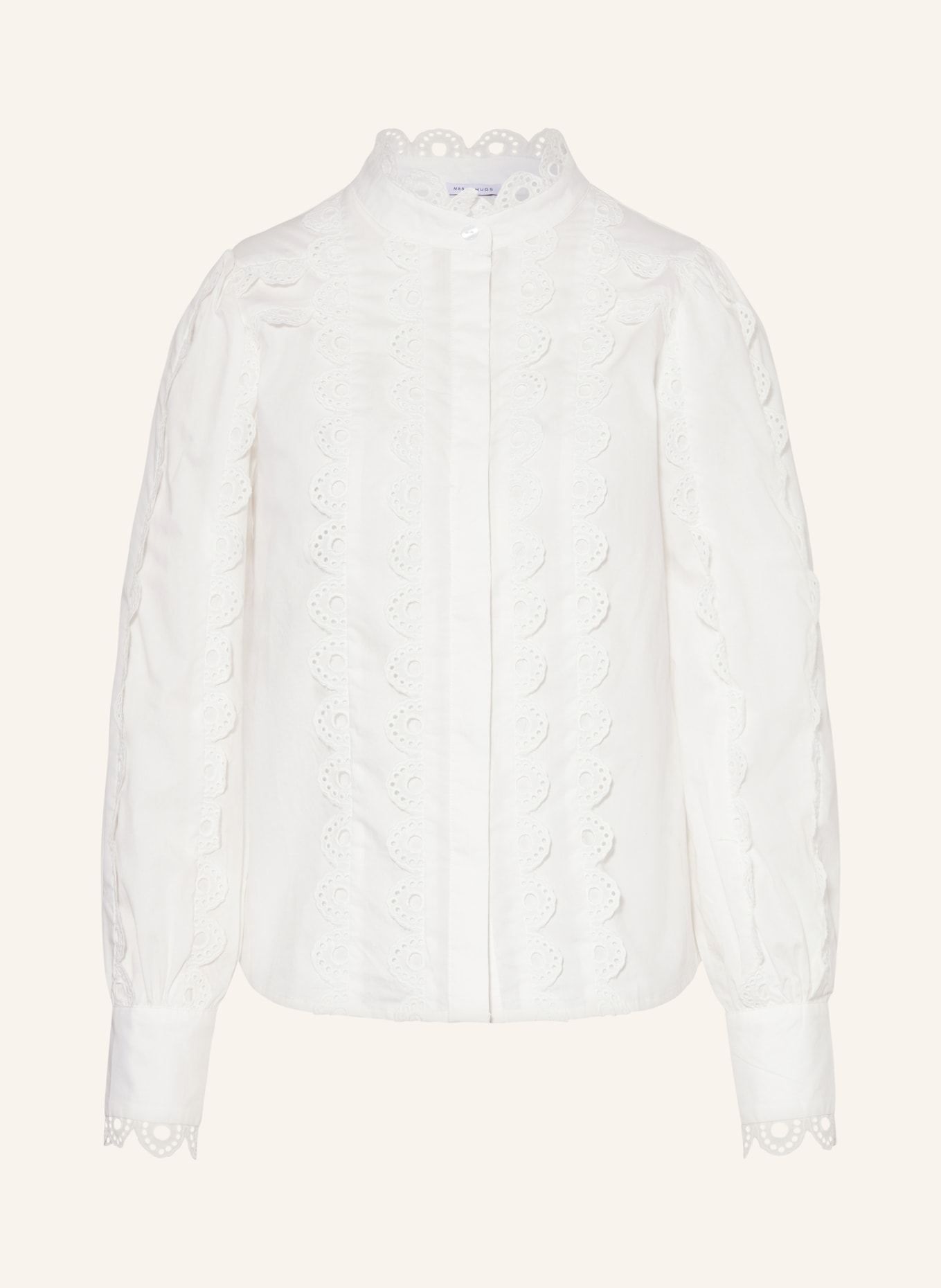 MRS & HUGS Blouse with broderie anglaise, Color: WHITE (Image 1)