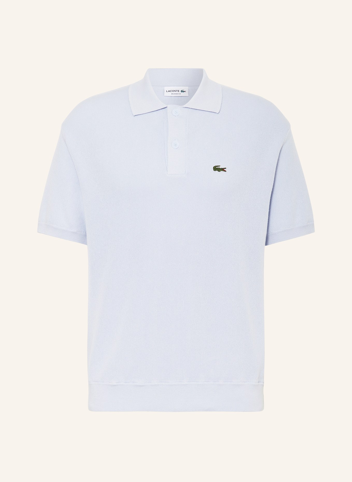 LACOSTE Strick-Poloshirt Relaxed Fit, Farbe: HELLBLAU (Bild 1)