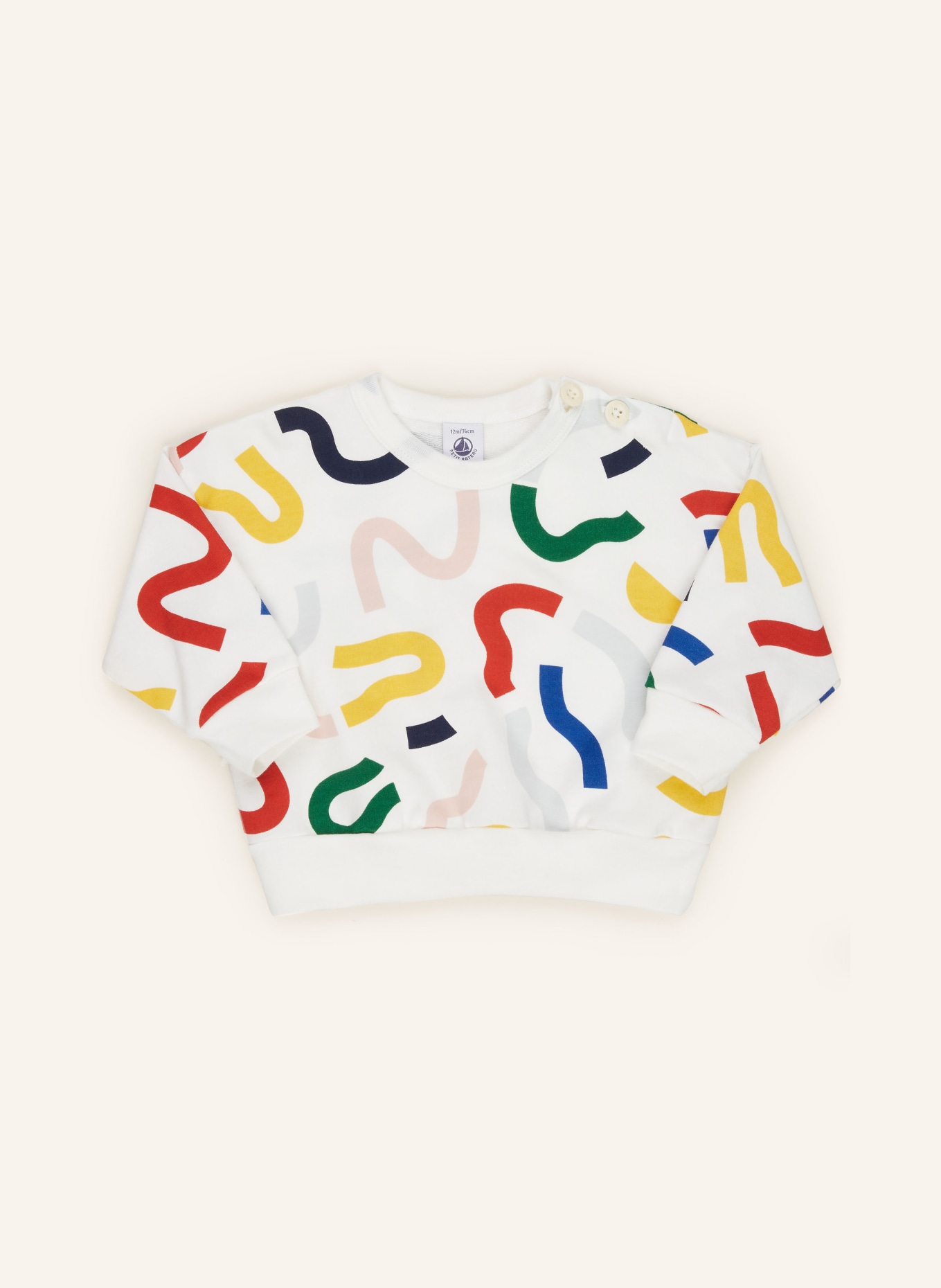PETIT BATEAU Sweatshirt MEDAILLE, Farbe: WEISS/ BLAU/ GRÜN (Bild 1)
