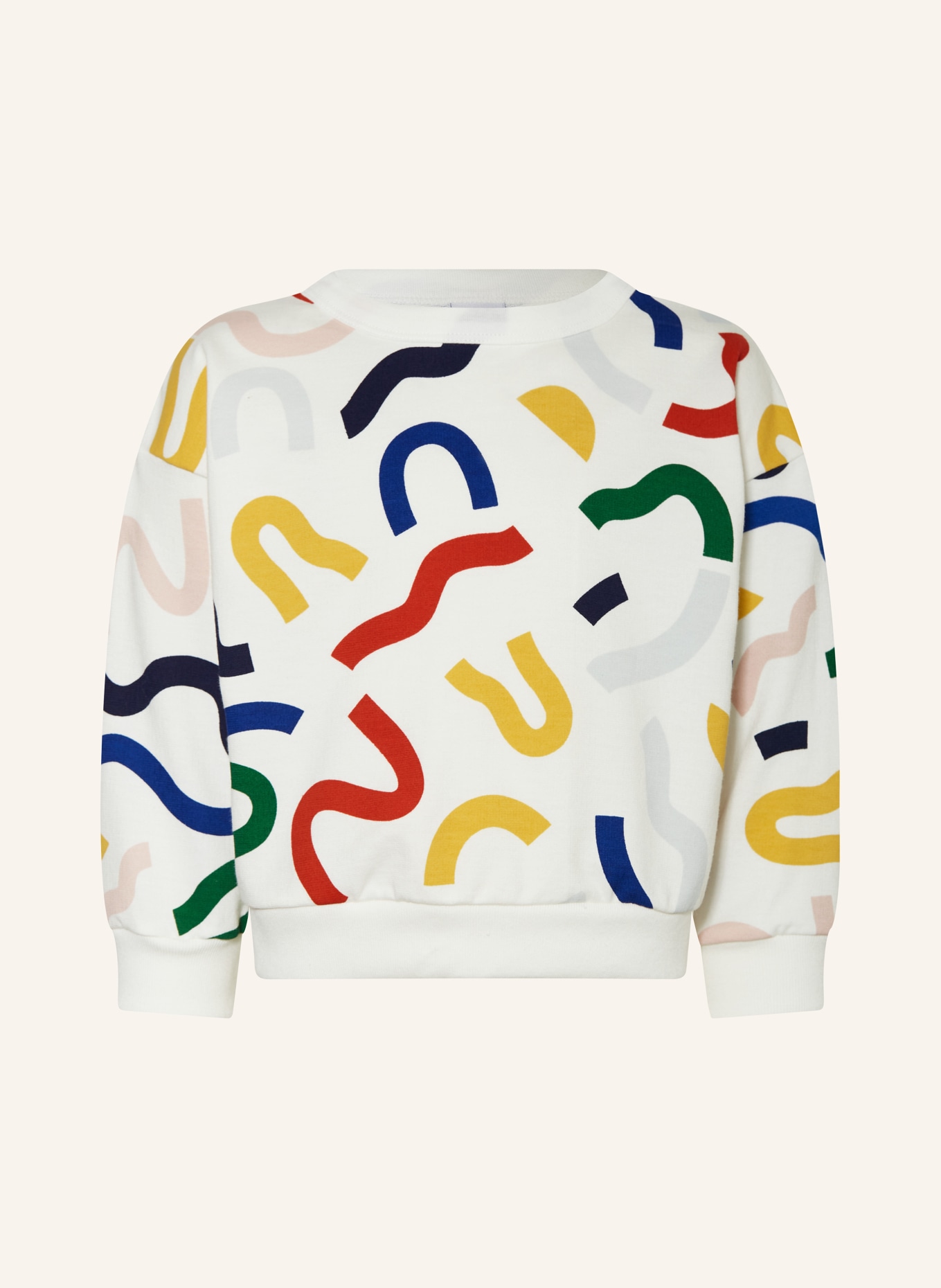 PETIT BATEAU Sweatshirt MAKE, Farbe: ECRU/ ROT/ GRÜN (Bild 1)