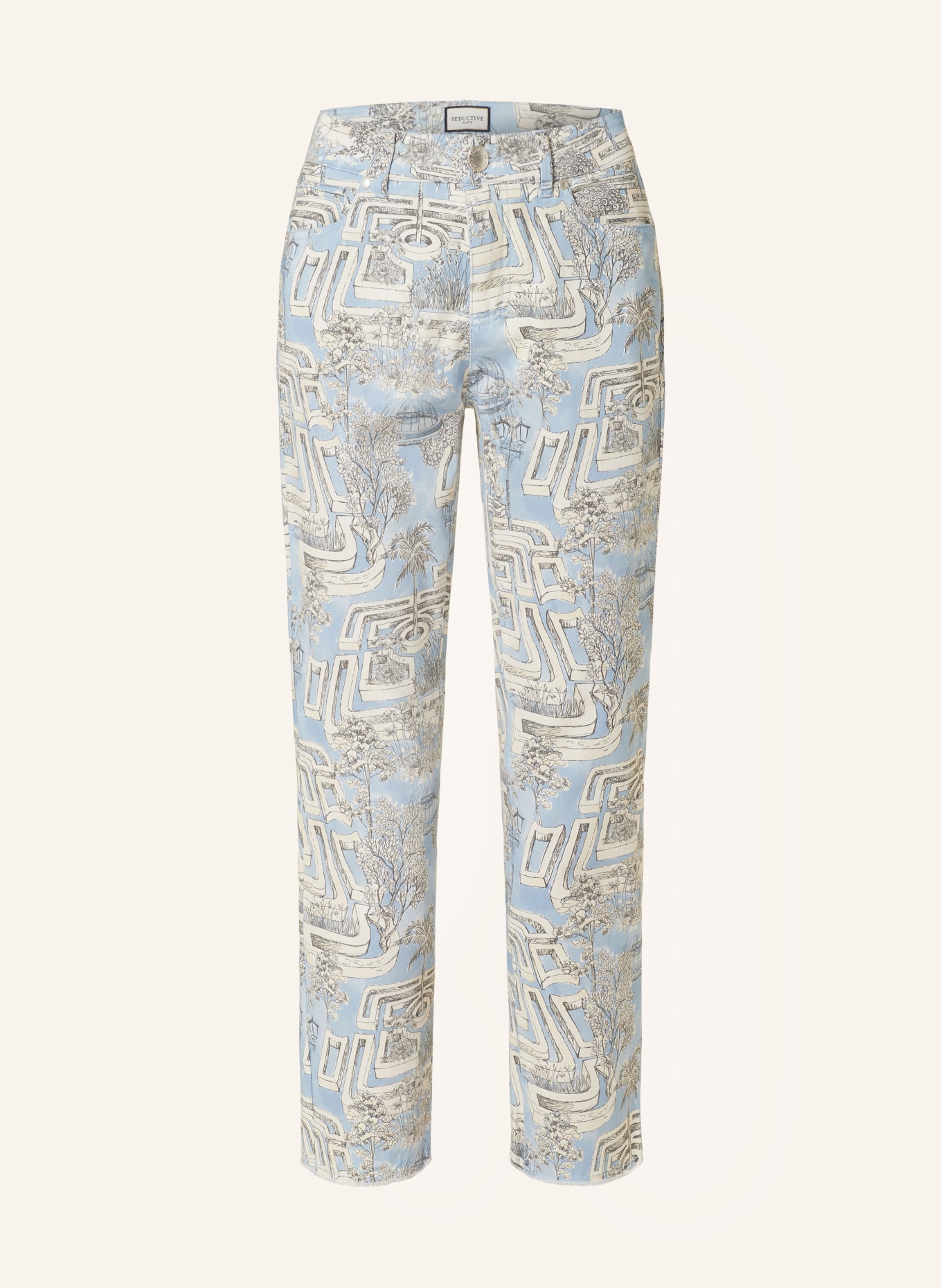 SEDUCTIVE 7/8-Jeans CLAIRE, Farbe: HELLBLAU/ WEISS/ GRAU (Bild 1)