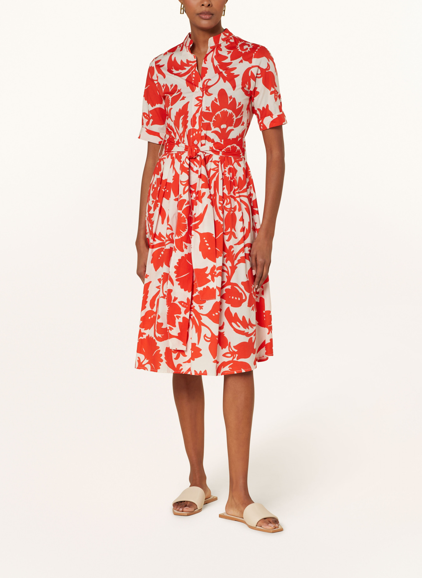 lilienfels Shirt dress, Color: ORANGE/ CREAM (Image 2)