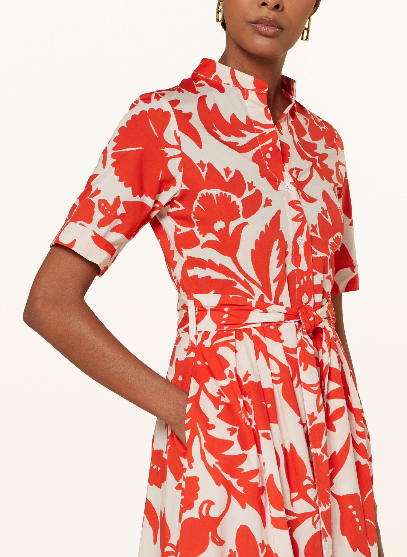 lilienfels Shirt dress, Color: ORANGE/ CREAM (Image 4)