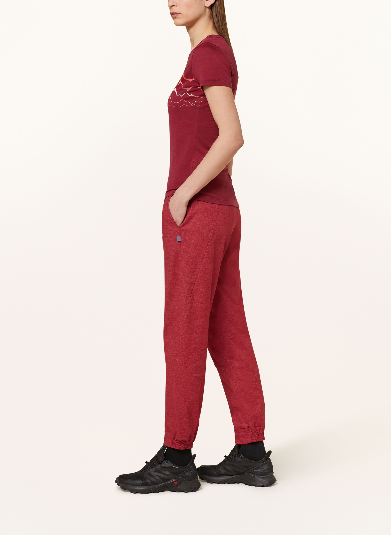 me°ru' Trekking pants VALENCE, Color: DARK RED (Image 4)