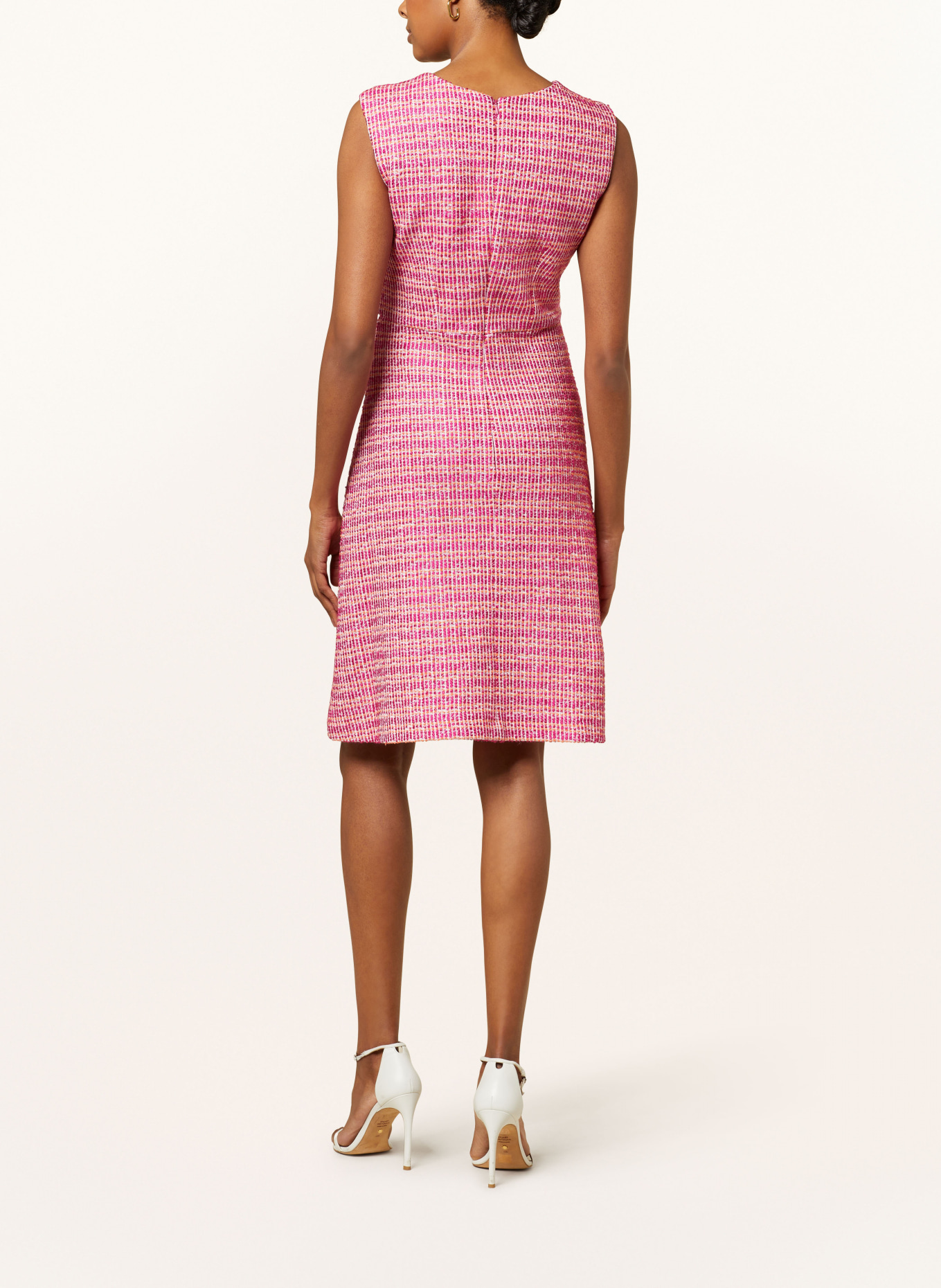 s.Oliver BLACK LABEL Sheath dress with cut-out and glitter thread, Color: PINK/ WHITE/ ORANGE (Image 3)