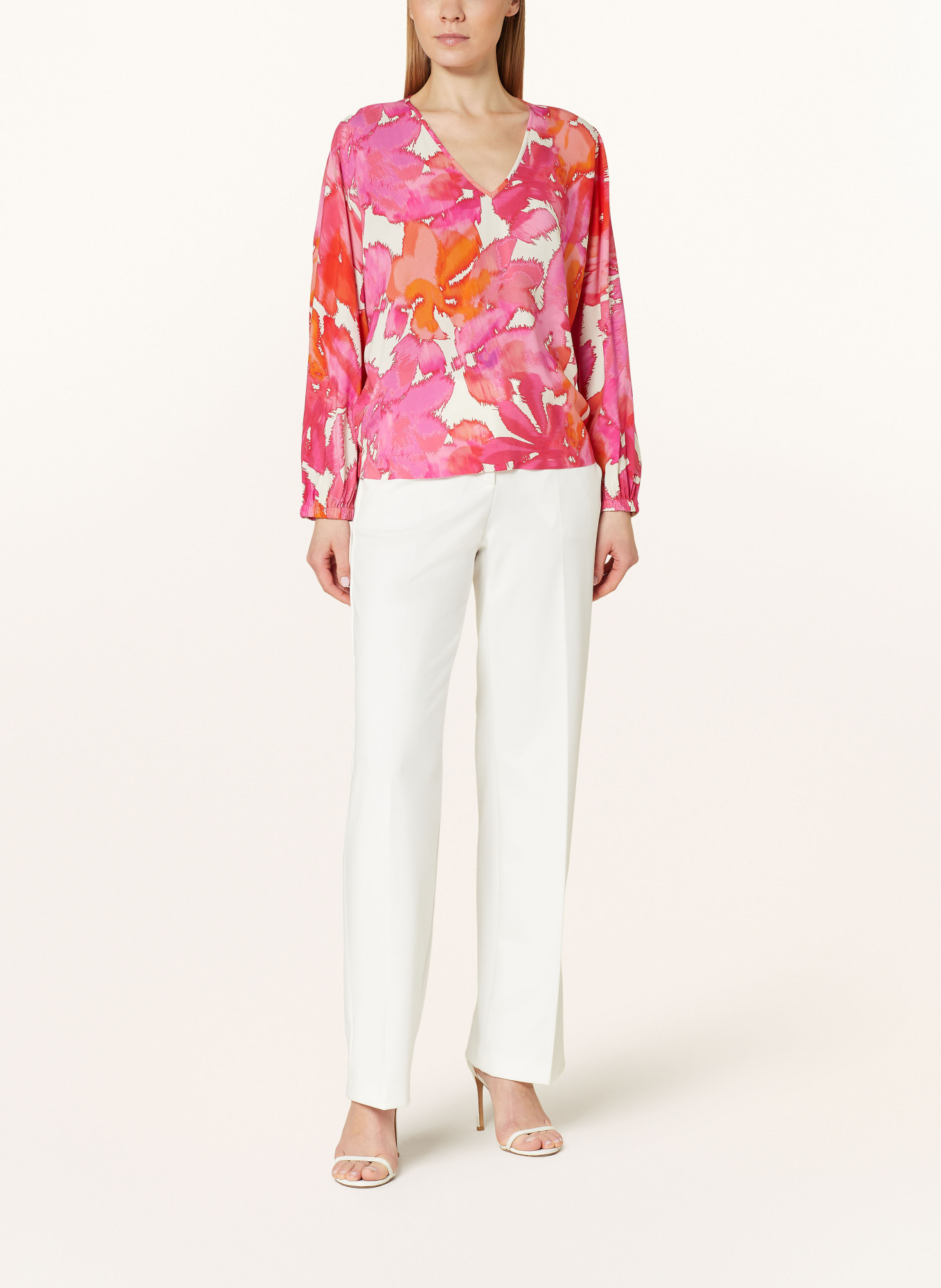 comma Shirt blouse, Color: PURPLE/ PINK/ DARK ORANGE (Image 2)