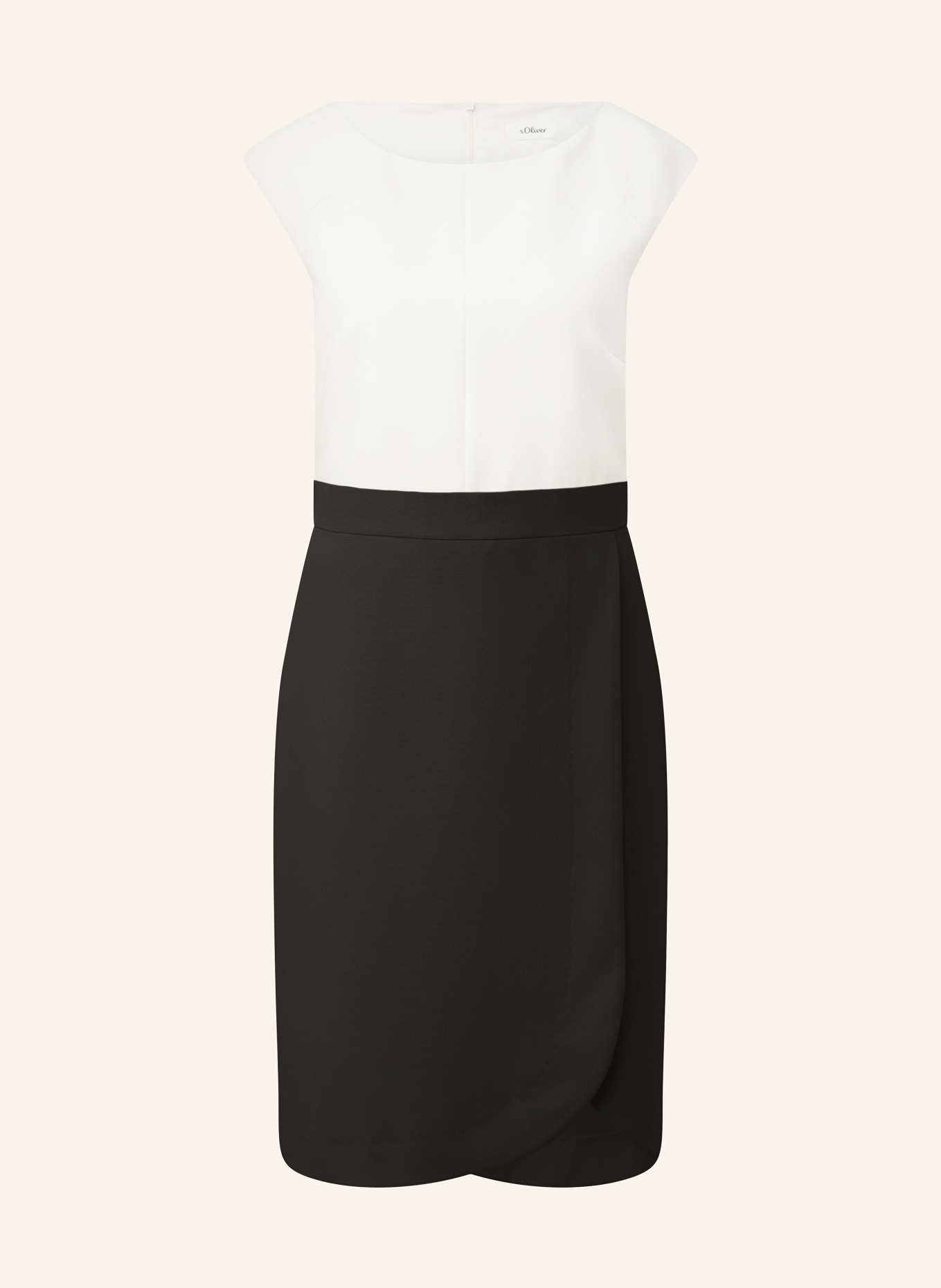 s.Oliver BLACK LABEL Sheath dress, Color: WHITE/ BLACK (Image 1)