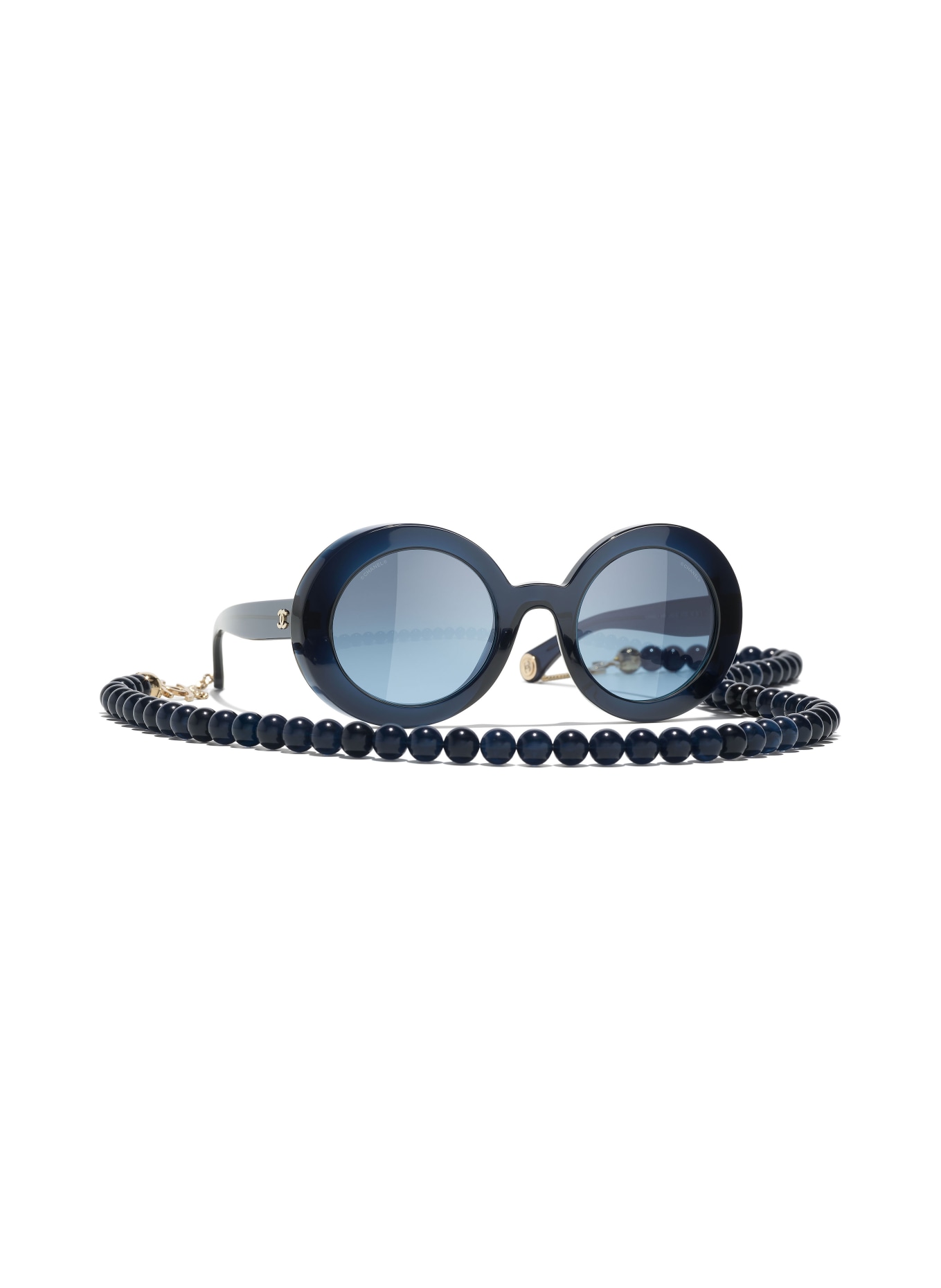 CHANEL Round sunglasses, Color: C503S2 - DARK BLUE/ BLUE (Image 1)