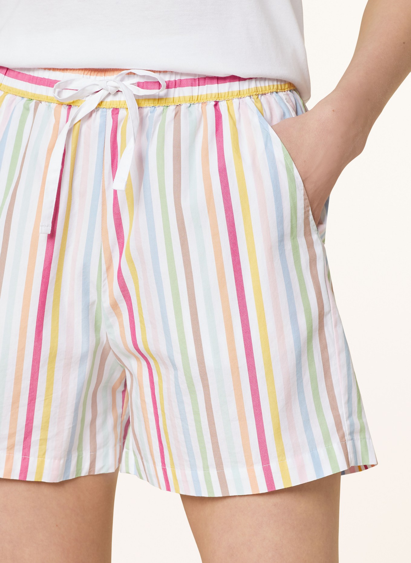 darling harbour Pajama shorts, Color: WHITE/ RED/ GREEN (Image 5)